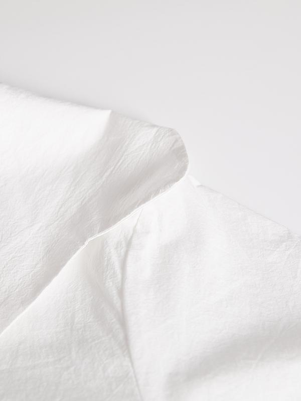 Loose Short Sleeves Solid Color Split-Joint Peter Pan Collar Blouses&Shirts Tops Product Image