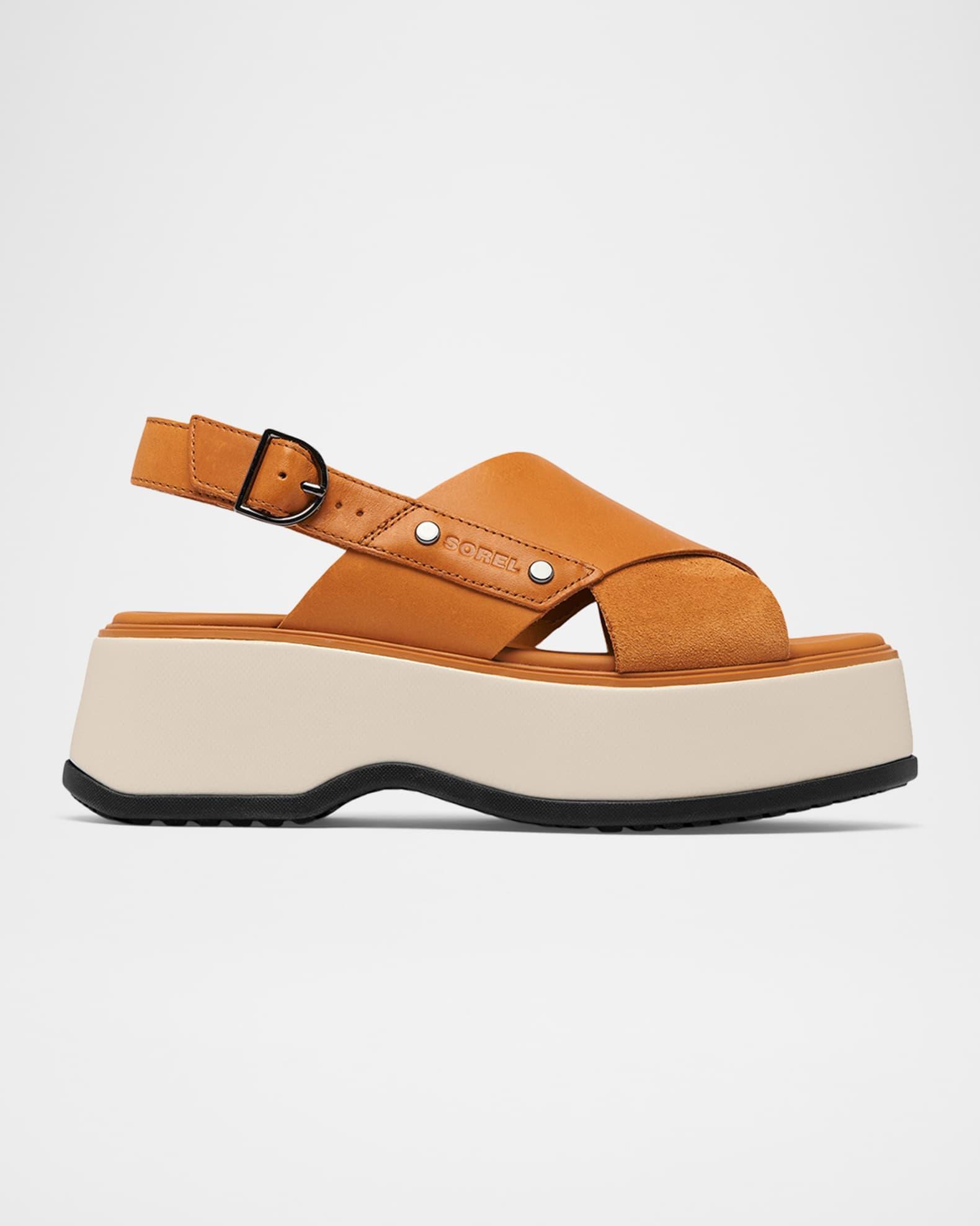 Dayspring Mixed Leather Crossover Comfort Sandals Product Image