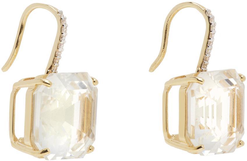 MATEO Gold Asscher Cut Topaz Drop Earrings In 14kt - Yellow Product Image