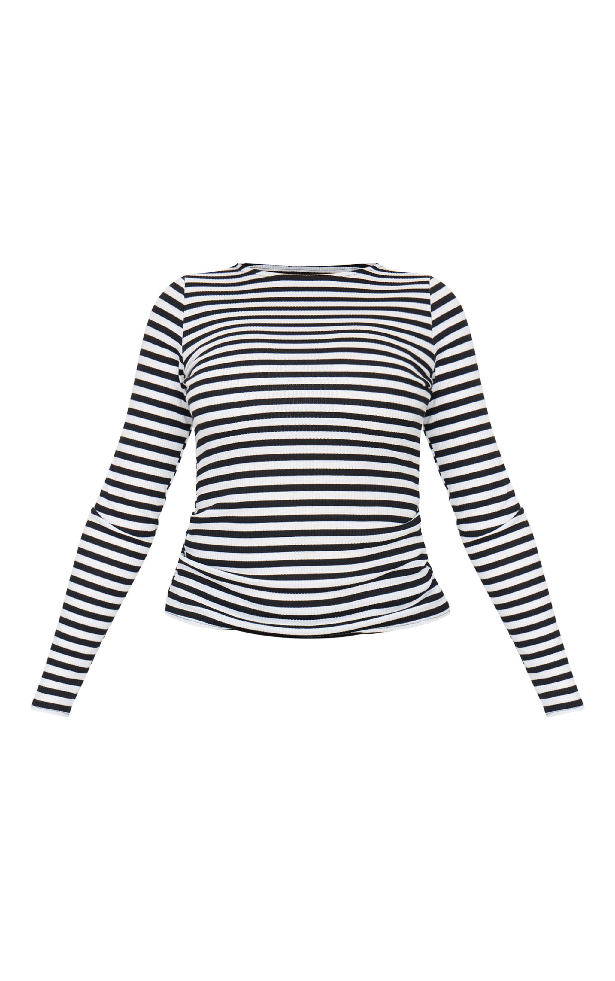 Monochrome Striped Long Top Product Image