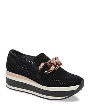 Dolce Vita Jhenee Perforated Suede Chain Detail Platform Loafers Product Image