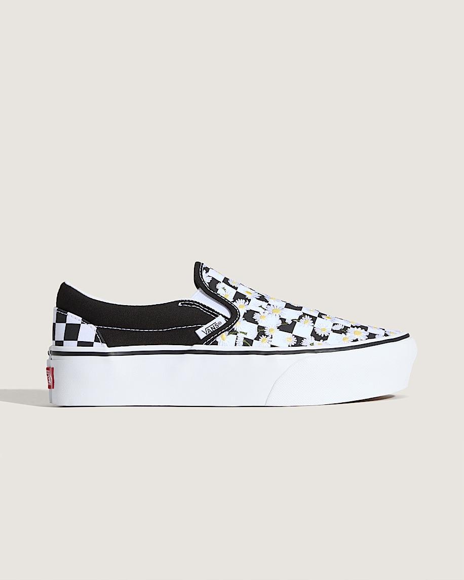 Classic Slip-On Platform Checkerboard Shoe in Checkerboard Black / White| Vans US Product Image