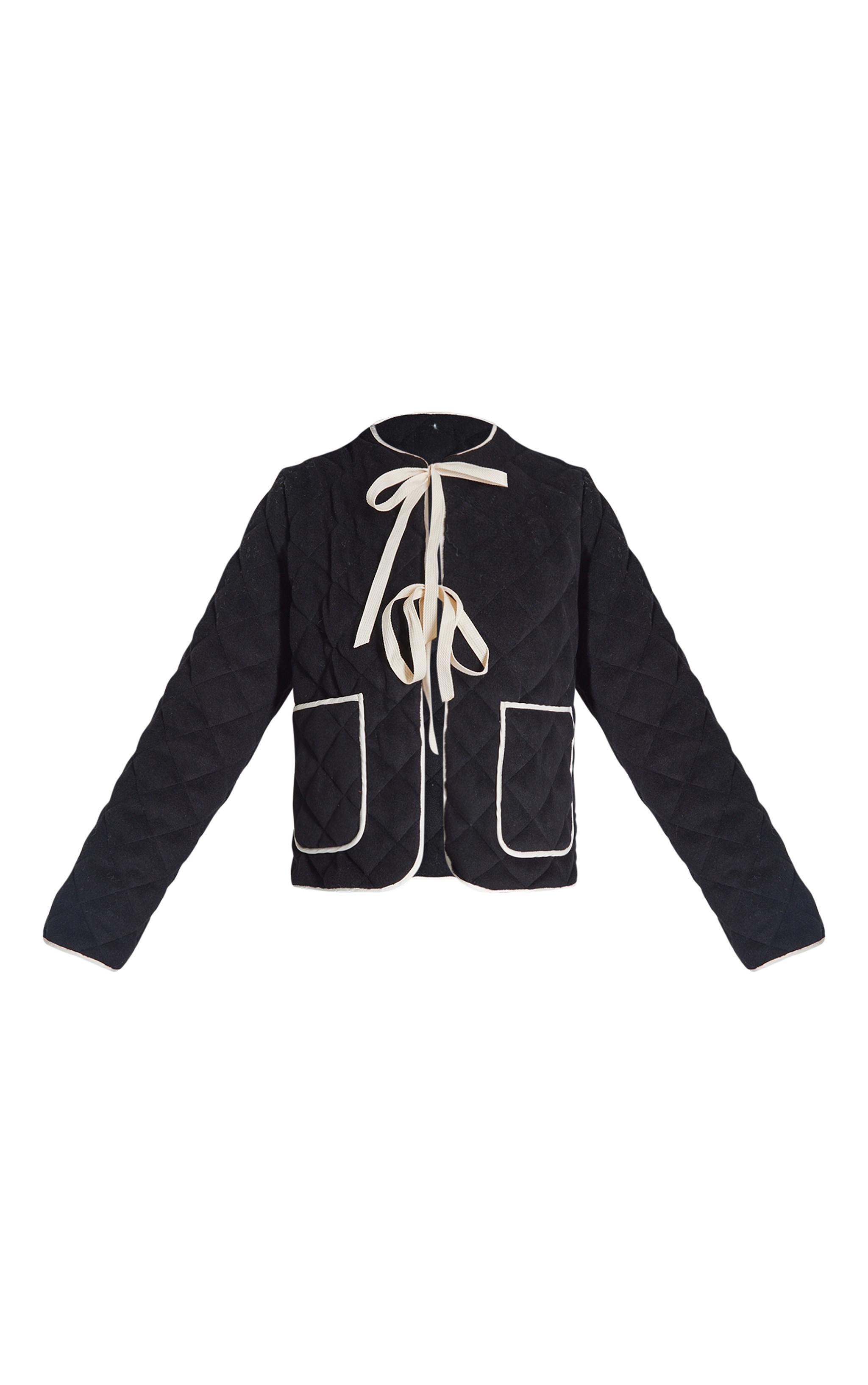 Black Quilted Contrast Binding Jacket Product Image