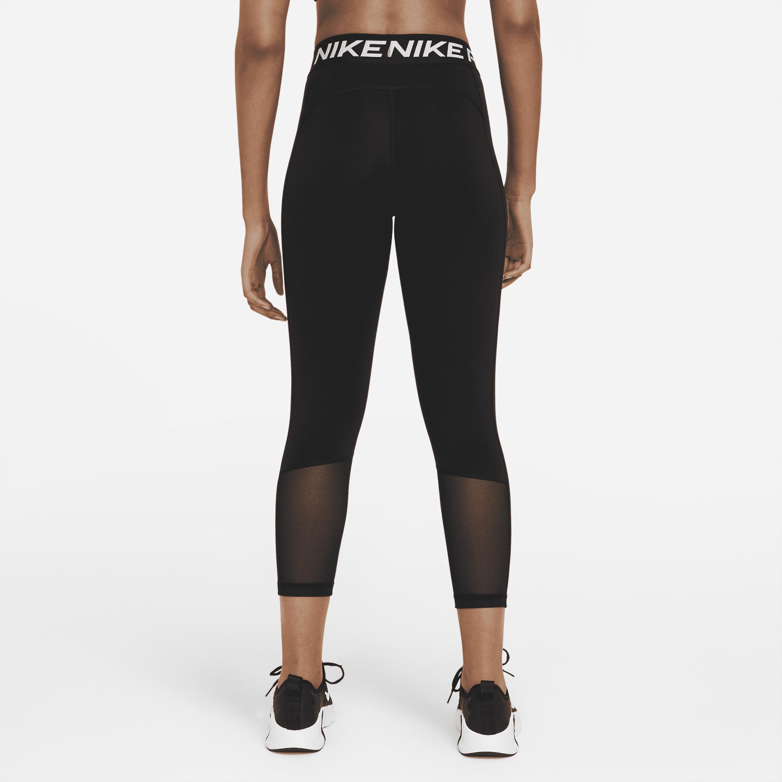 Women's Nike Pro Mid-Rise Crop Mesh-Panel Leggings Product Image