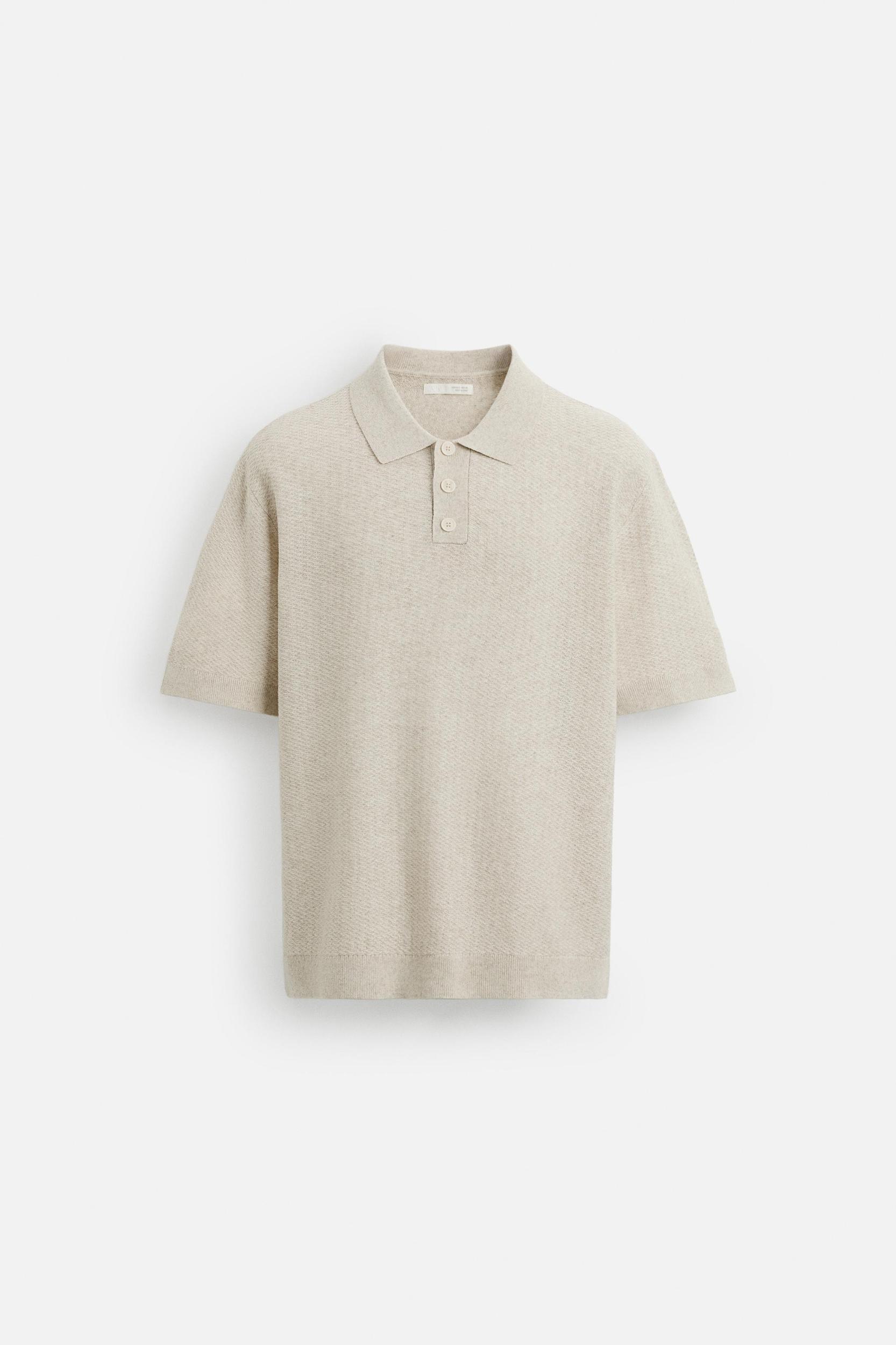 TEXTURED KNIT POLO SHIRT Product Image