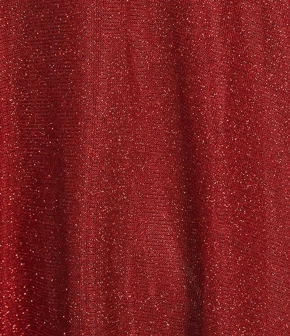 Blondie Nites Glitter Pattern Cinched Front Lace-Up Back Fit & Flare Dress Product Image