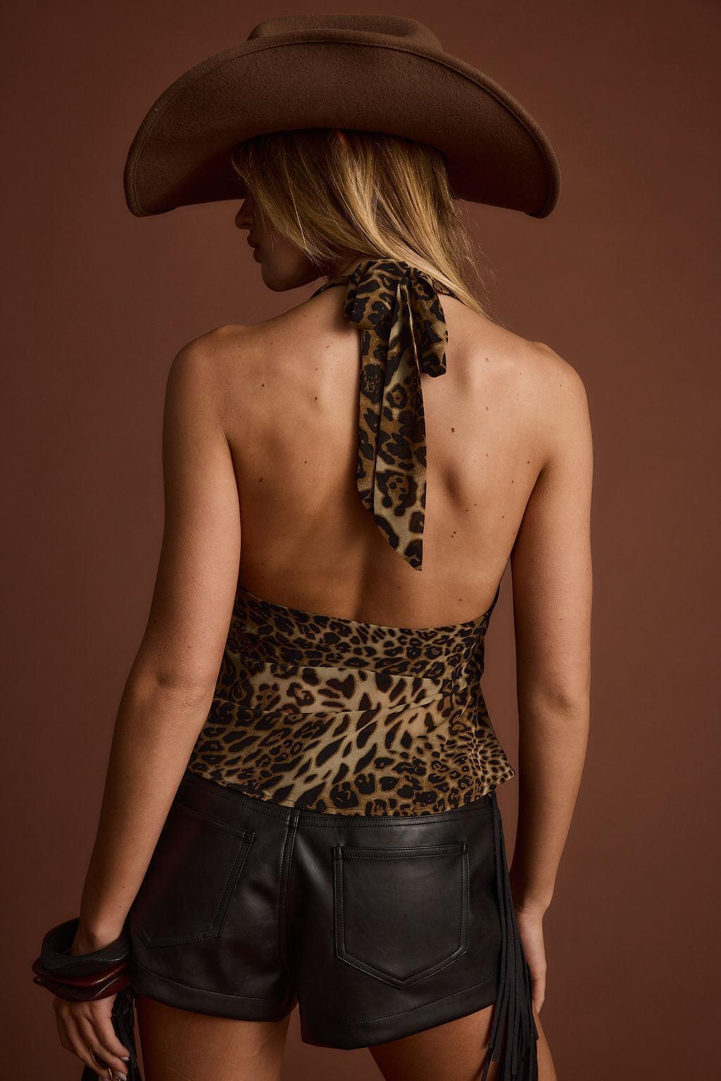 Lyric Leopard Chiffon Butterfly Top Product Image