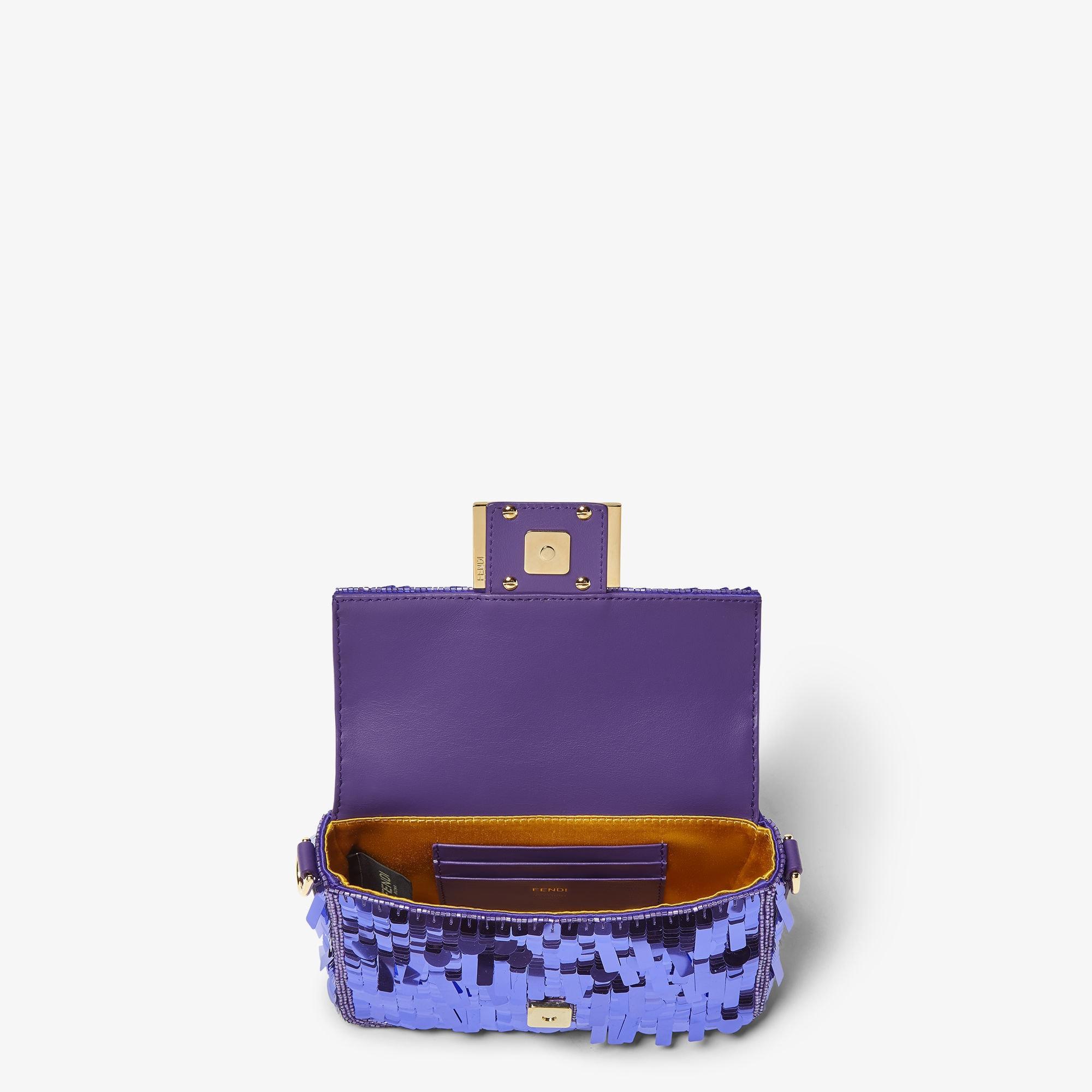 Baguette MiniBag embroidered with purple sequins Product Image
