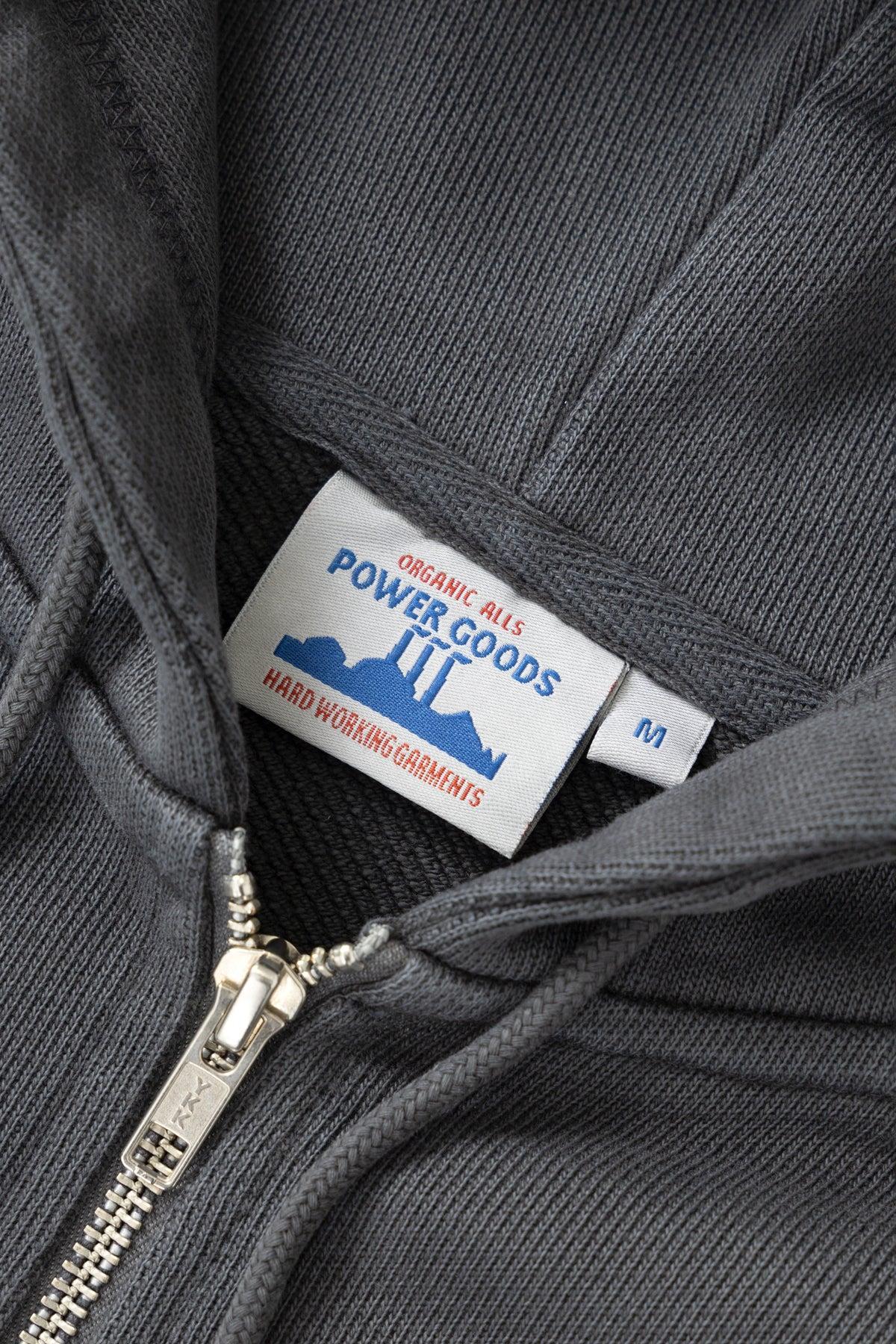 Power Goods - Loopback Zip Hoodie - Washed Black Product Image