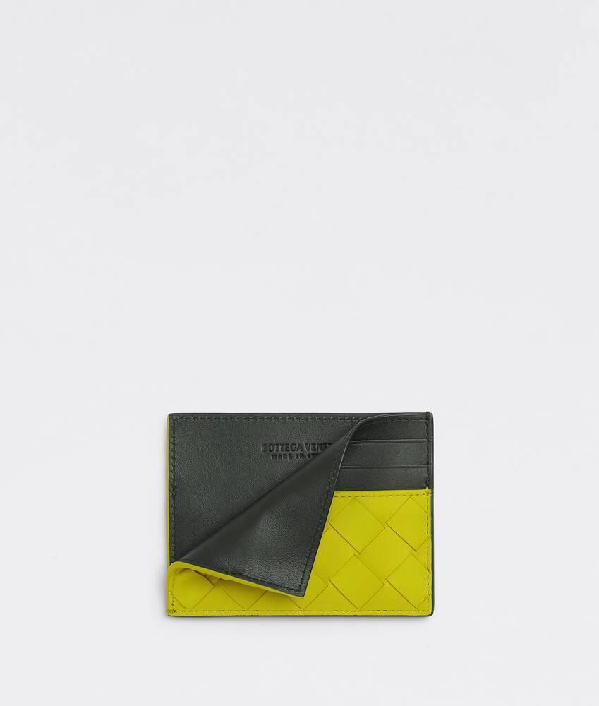 BOTTEGA VENETA Intrecciato Two-tone Cardholder In Yellow Product Image