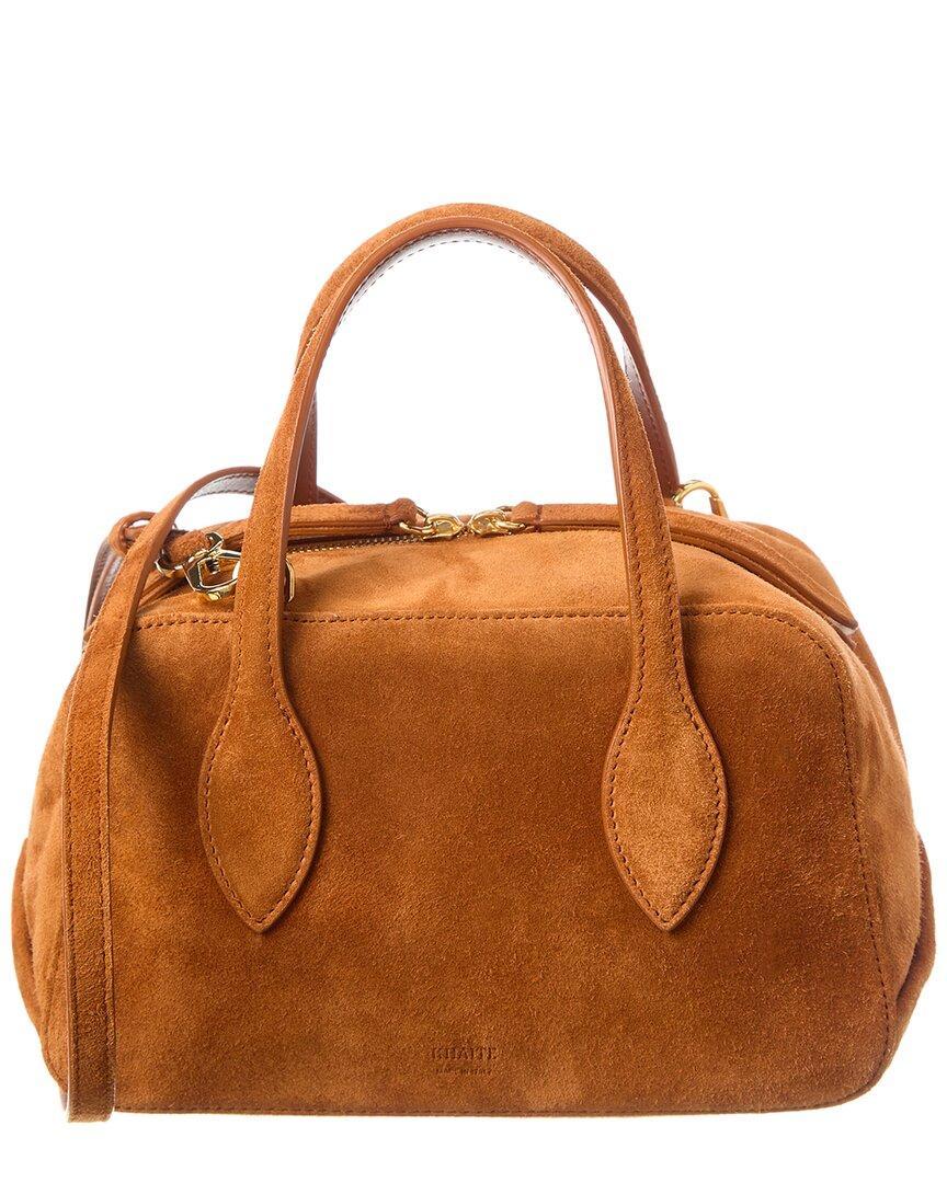 KHAITE Maeve Small Suede Tote Bag In Brown Product Image