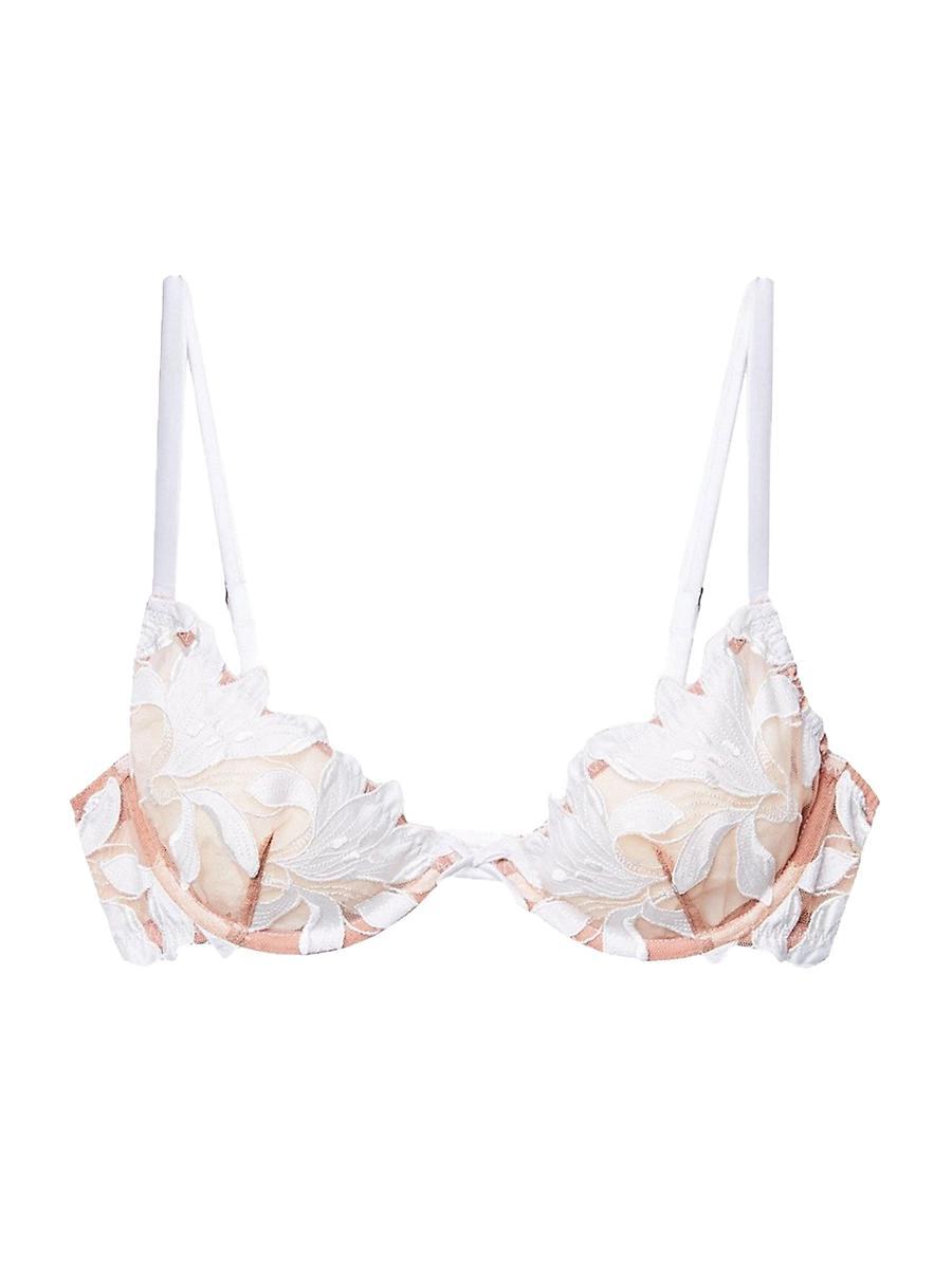 Fleur du Mal Lily Embroidered Plunge Demi Bra Product Image