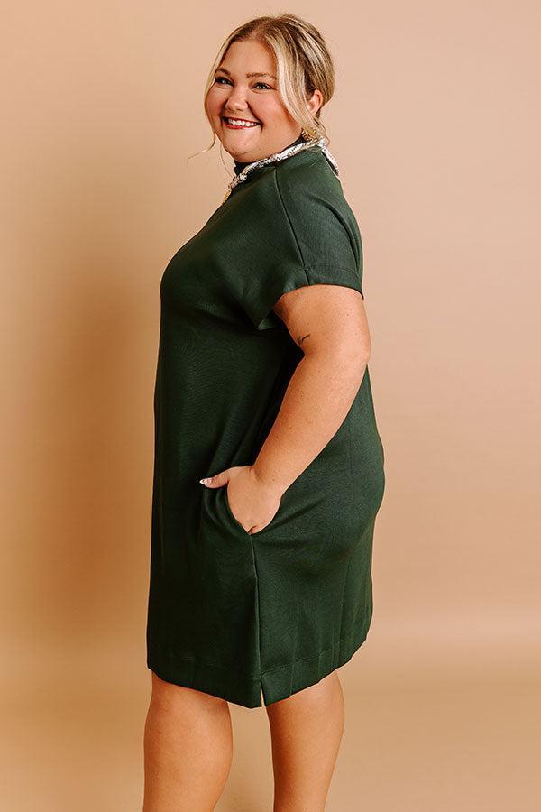 City Sleek Mini Dress in Hunter Green Curves Product Image