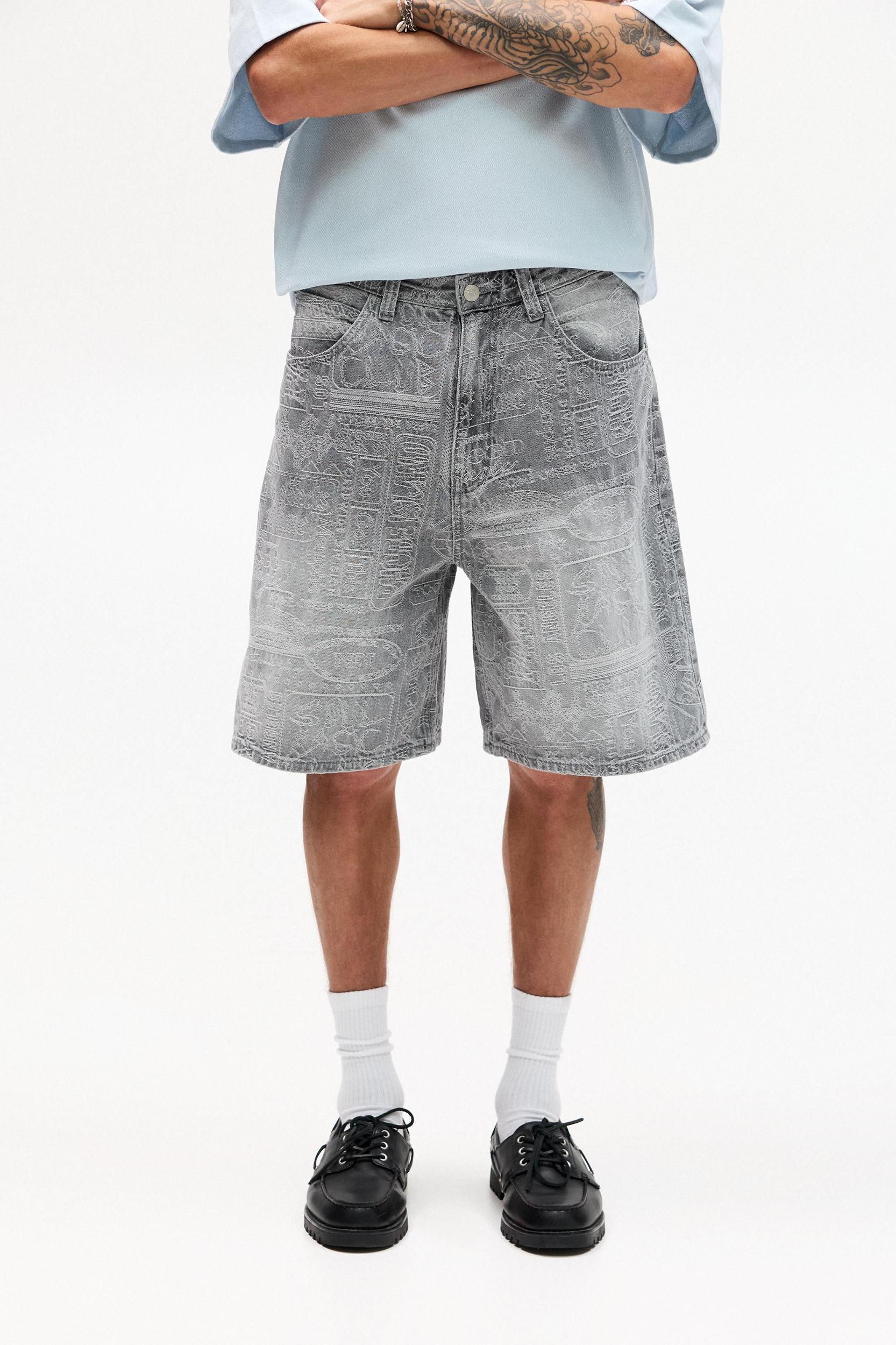 Jacquard denim Bermuda shorts Product Image
