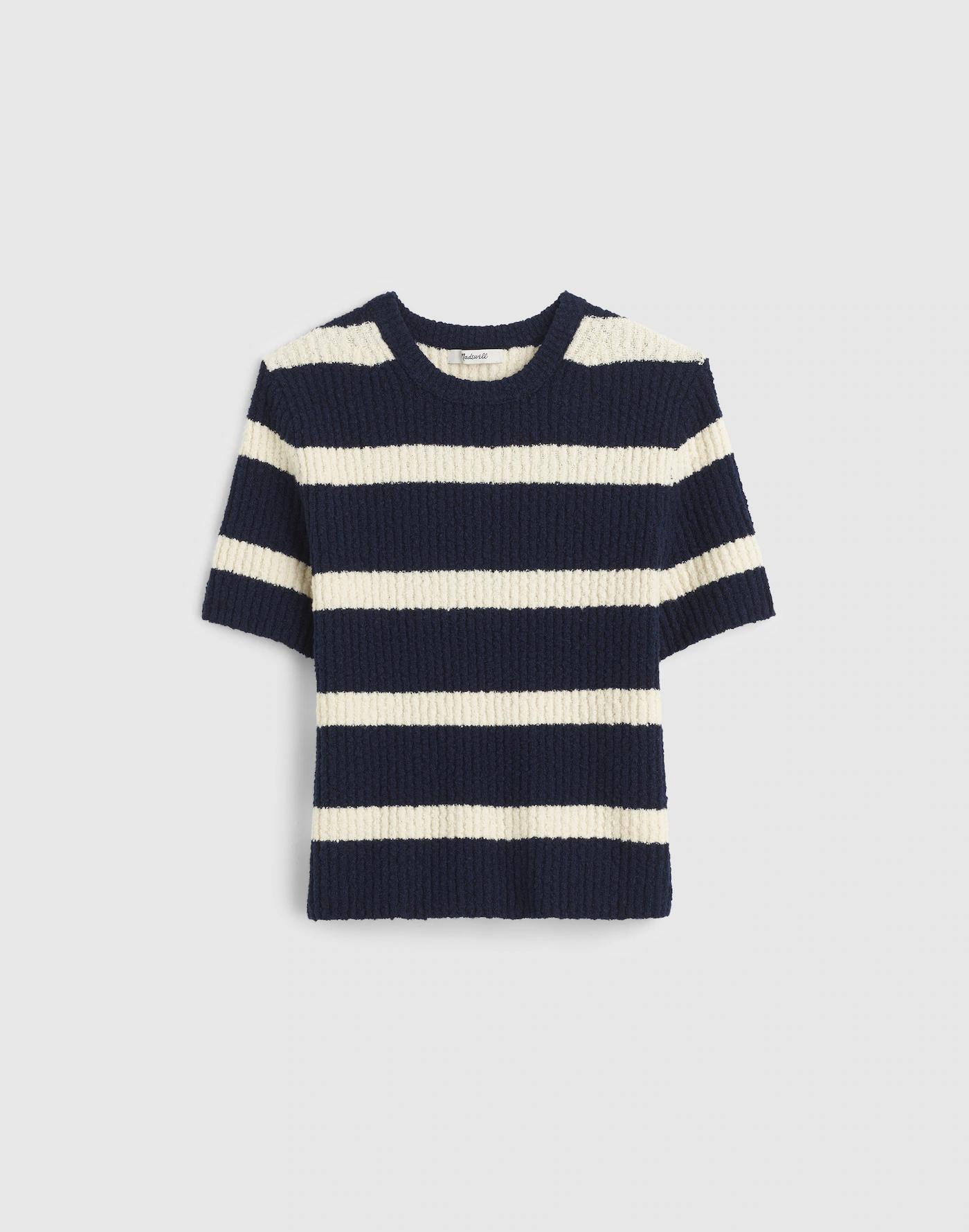 Bouclé-Knit Crewneck Sweater Tee Product Image