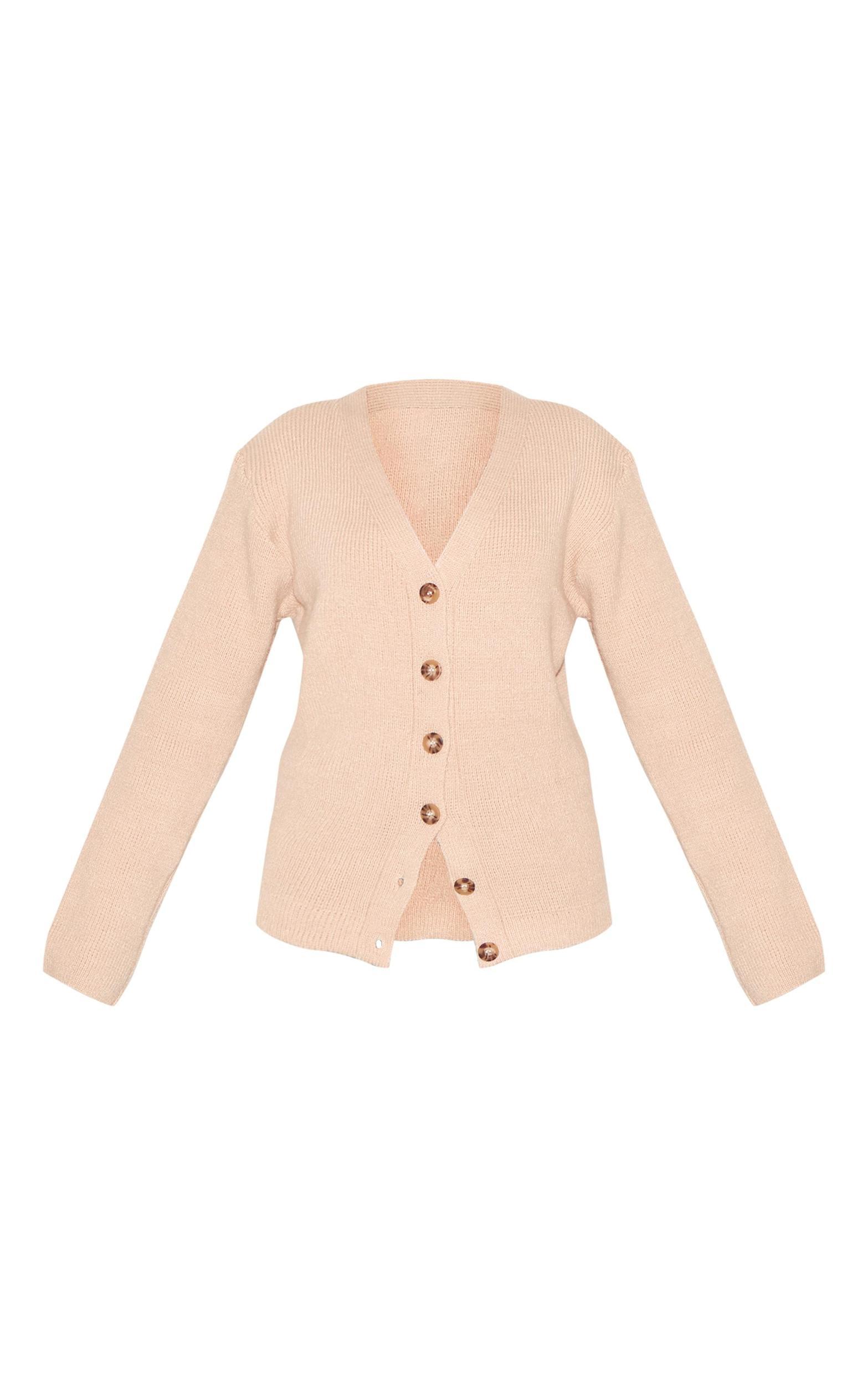 Oatmeal Chunky Knit Longline Cardigan Product Image