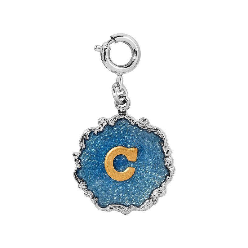 1928 Blue Enamel Initial Charm, Womens, Blue F Product Image