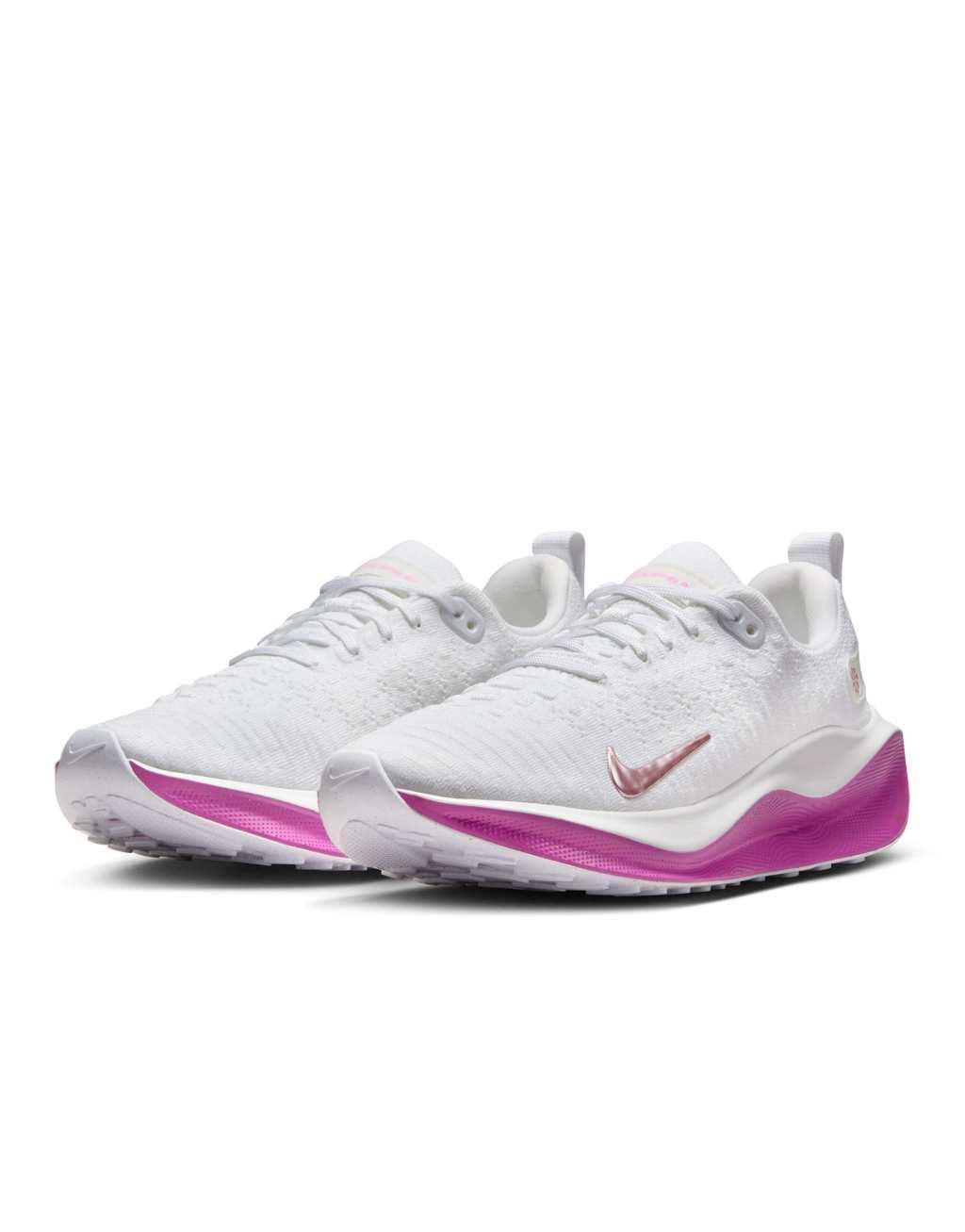 Nike Running Infinity Run 4 sneakers in white and purple Product Image