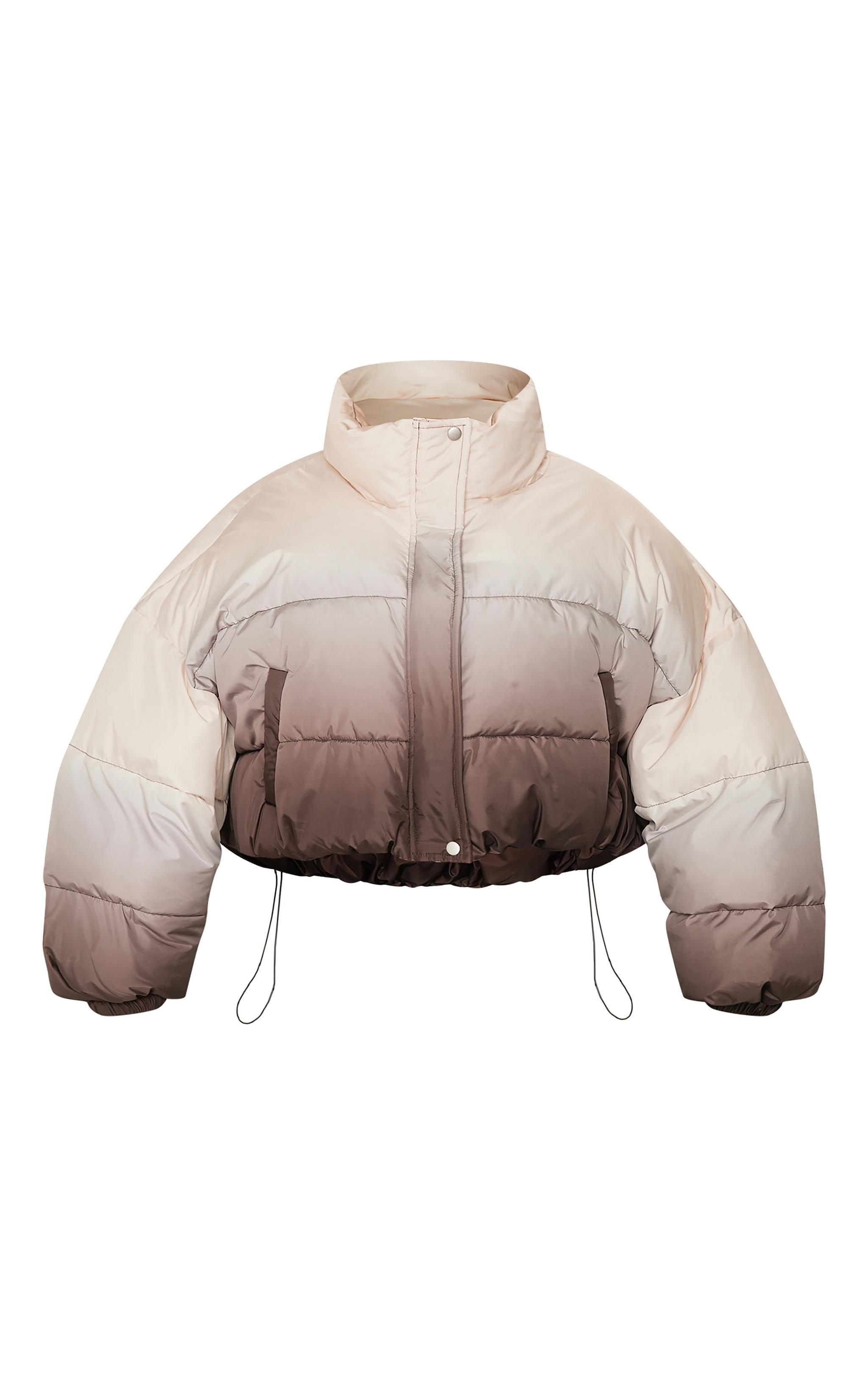 Plus Brown Ombre Puffer Product Image