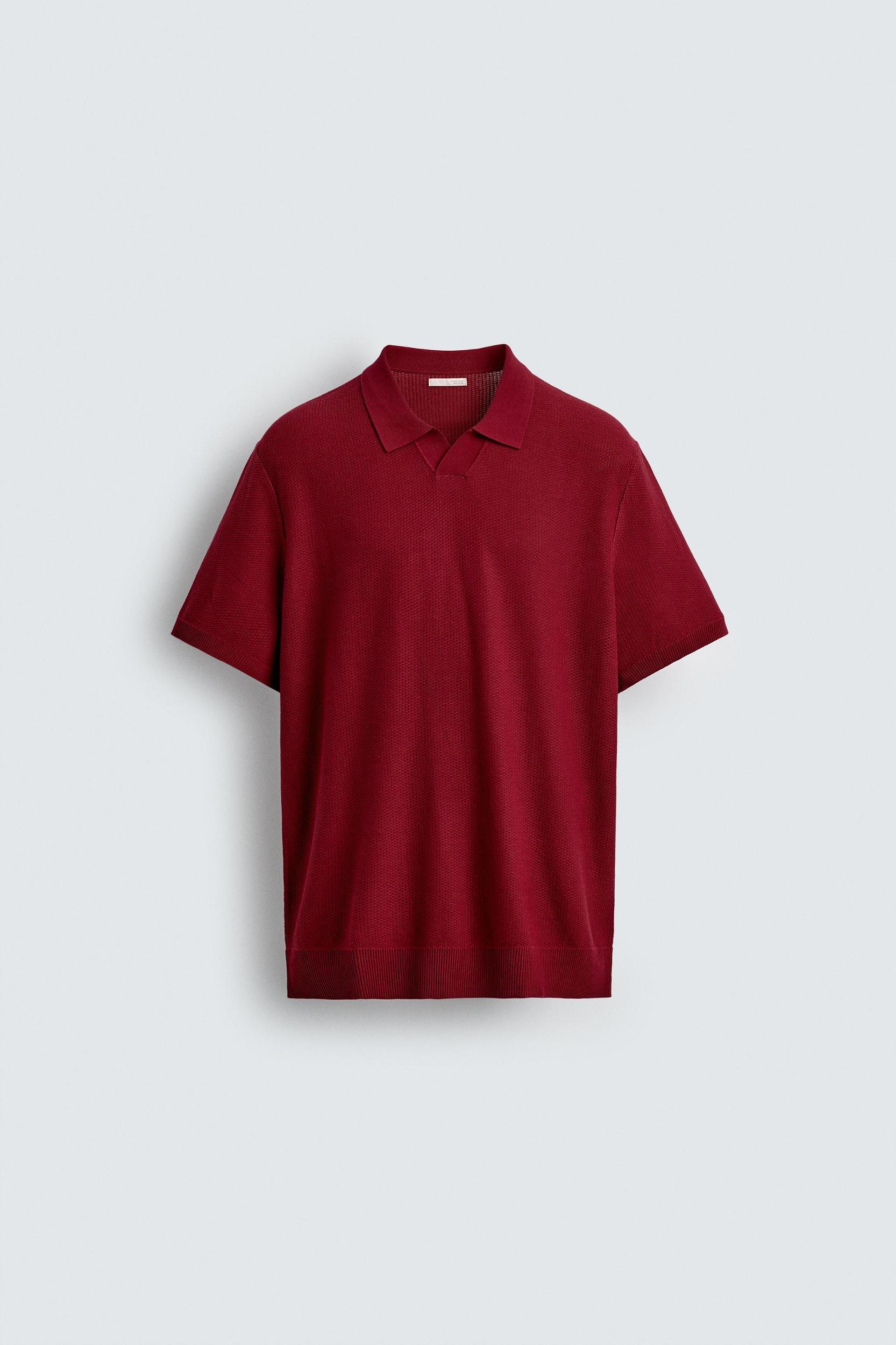TEXTURED KNIT POLO SHIRT Product Image