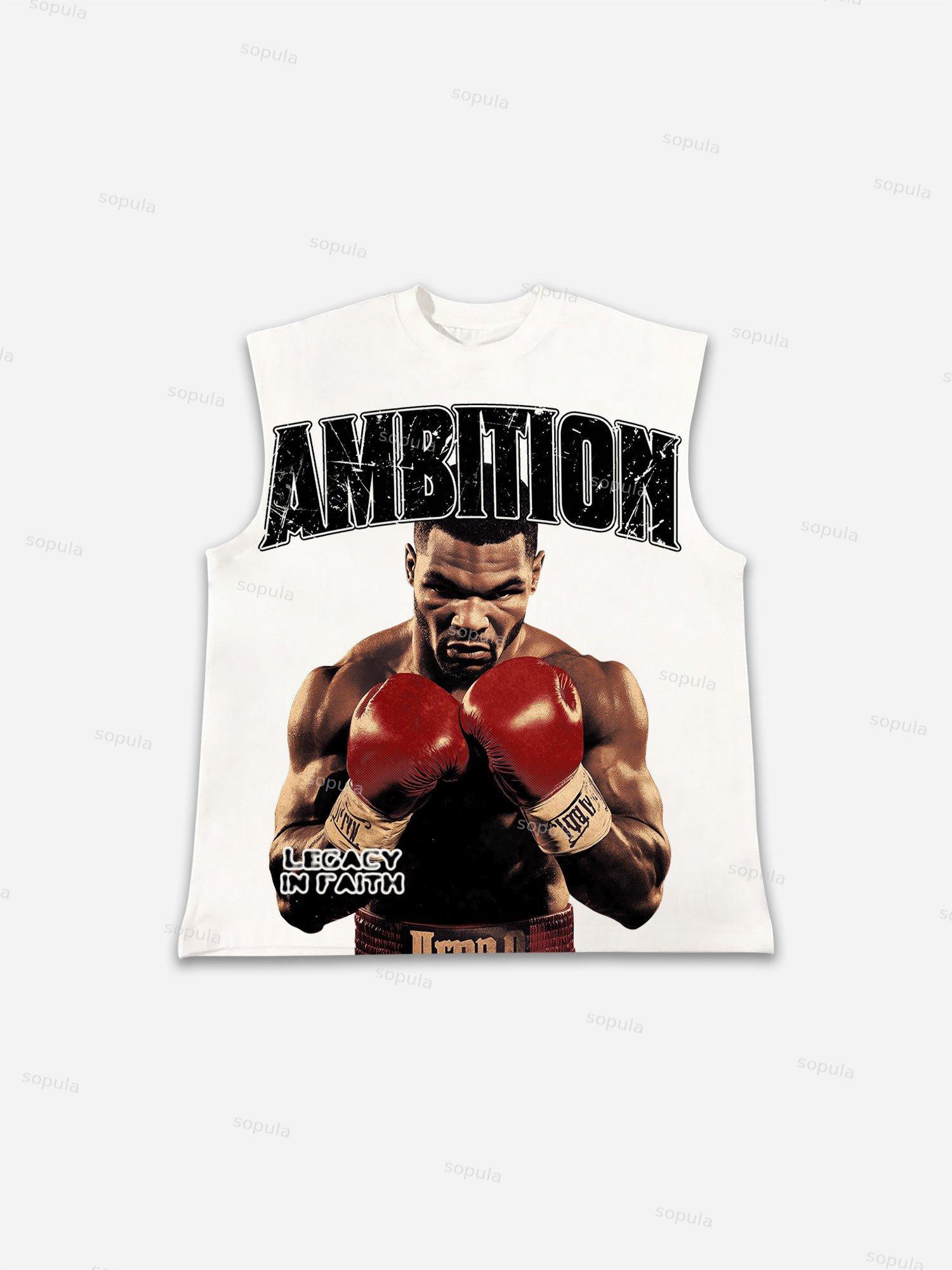 Ambition Legendary Boxer Portrait Graphic Cotton Tank Top Product Image