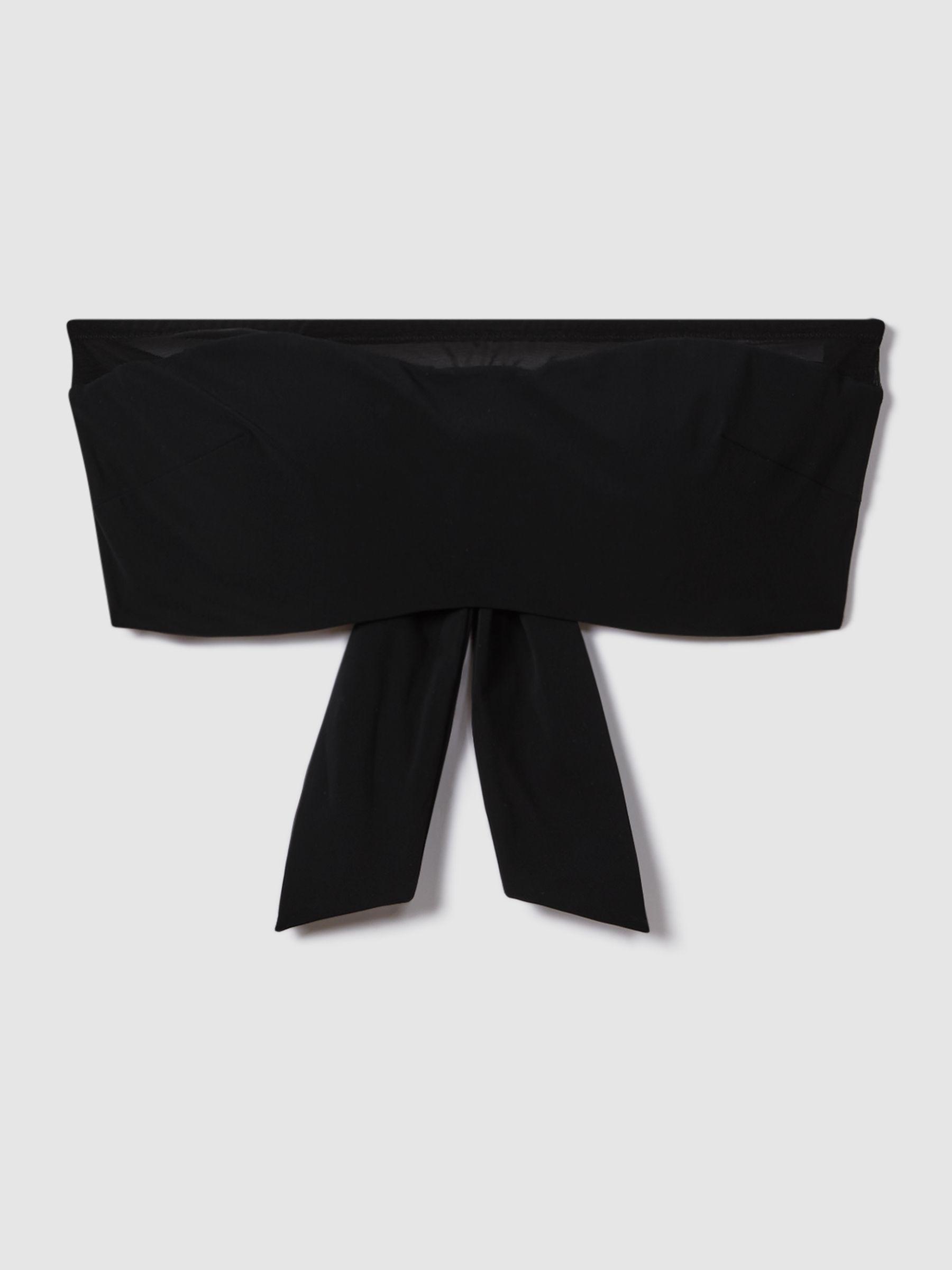 Strapless Underwire Mesh Bikini Top in Black Product Image