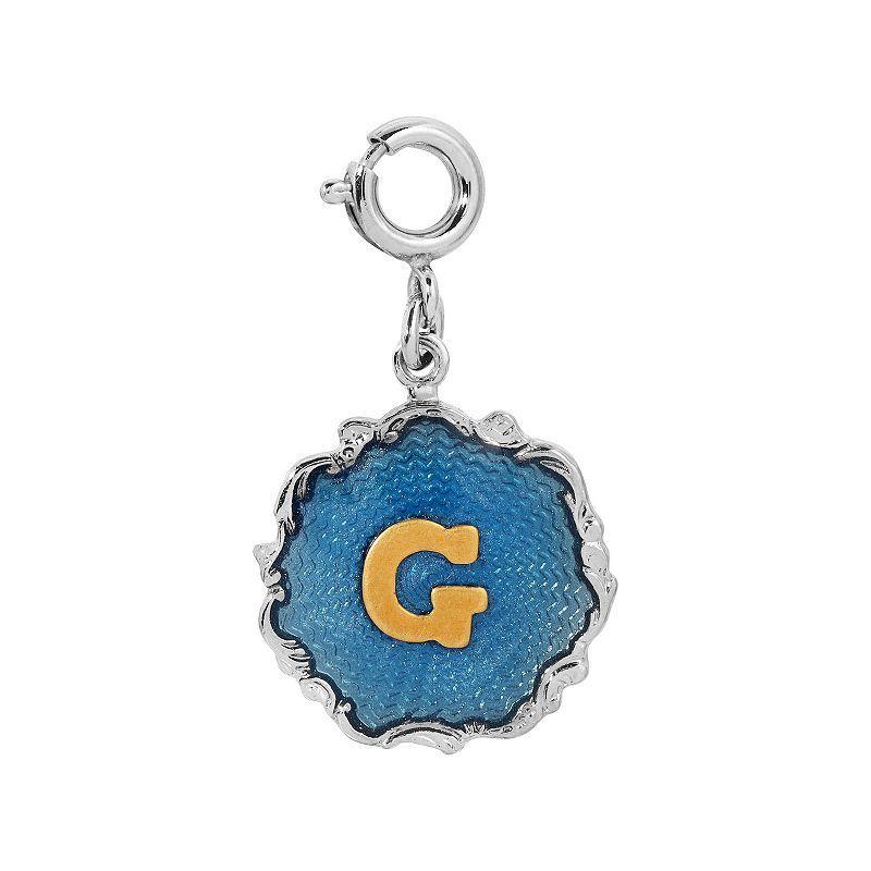 1928 Blue Enamel Initial Charm, Womens, Blue F Product Image