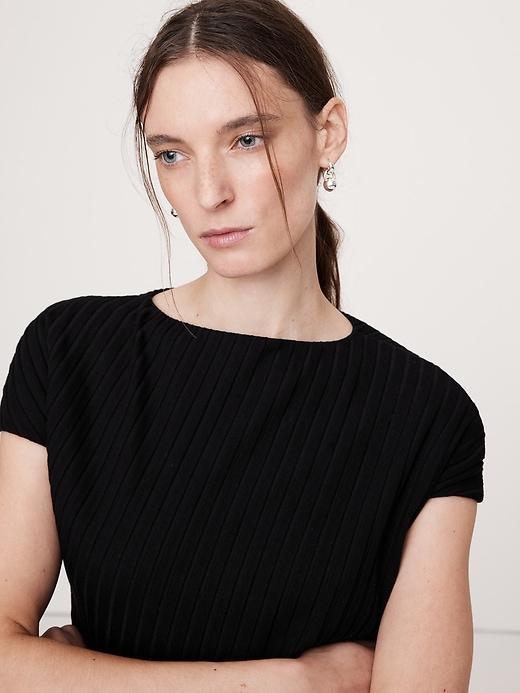 Wide Ribbed Draped Top Product Image