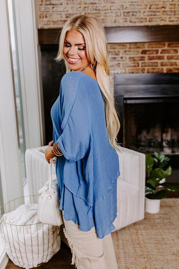 Tranquil Time Shift Top In Airy Blue Curves Product Image