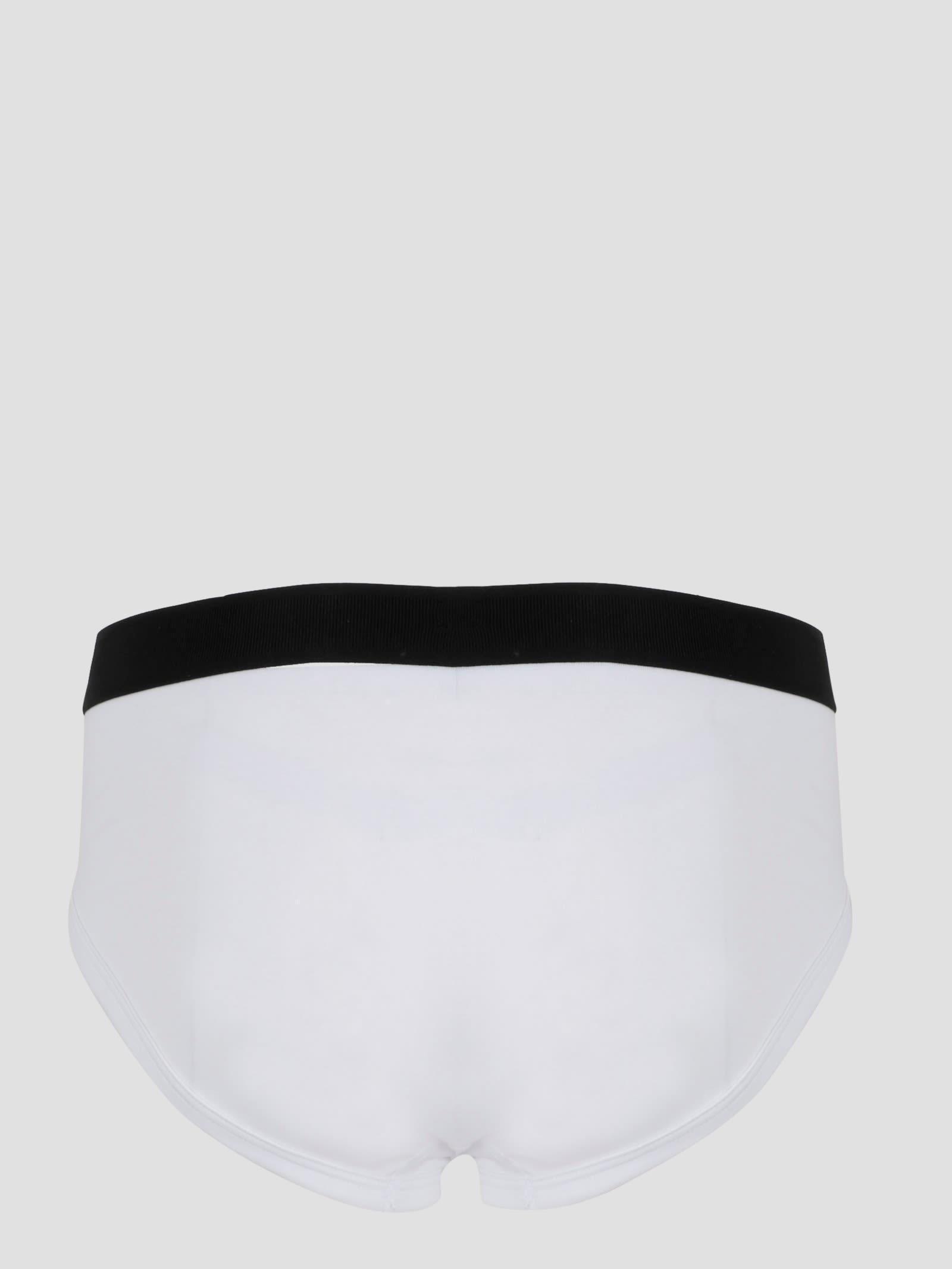 TOM FORD Mens White Branded-waistband Fitted Pack Of Two Stretch-cotton Briefs L Product Image