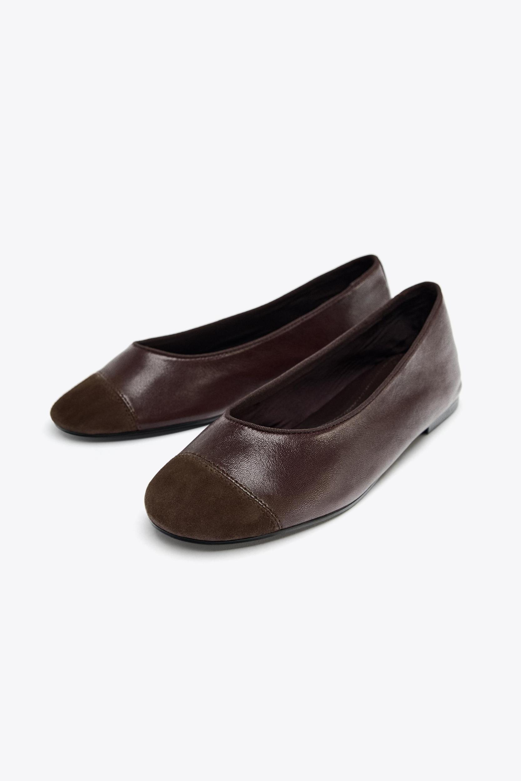LEATHER BALLET FLATS Product Image