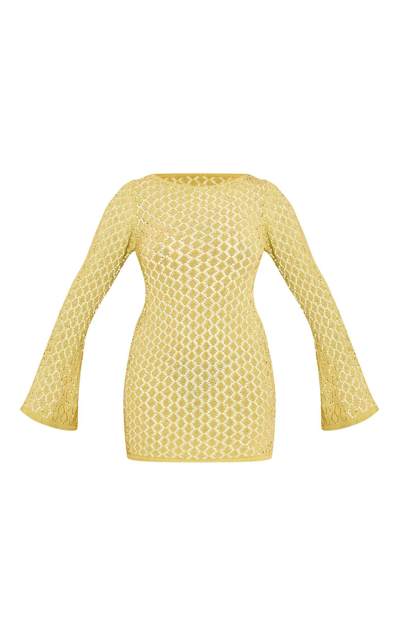 Shape Lime Crochet Mini Dress Product Image
