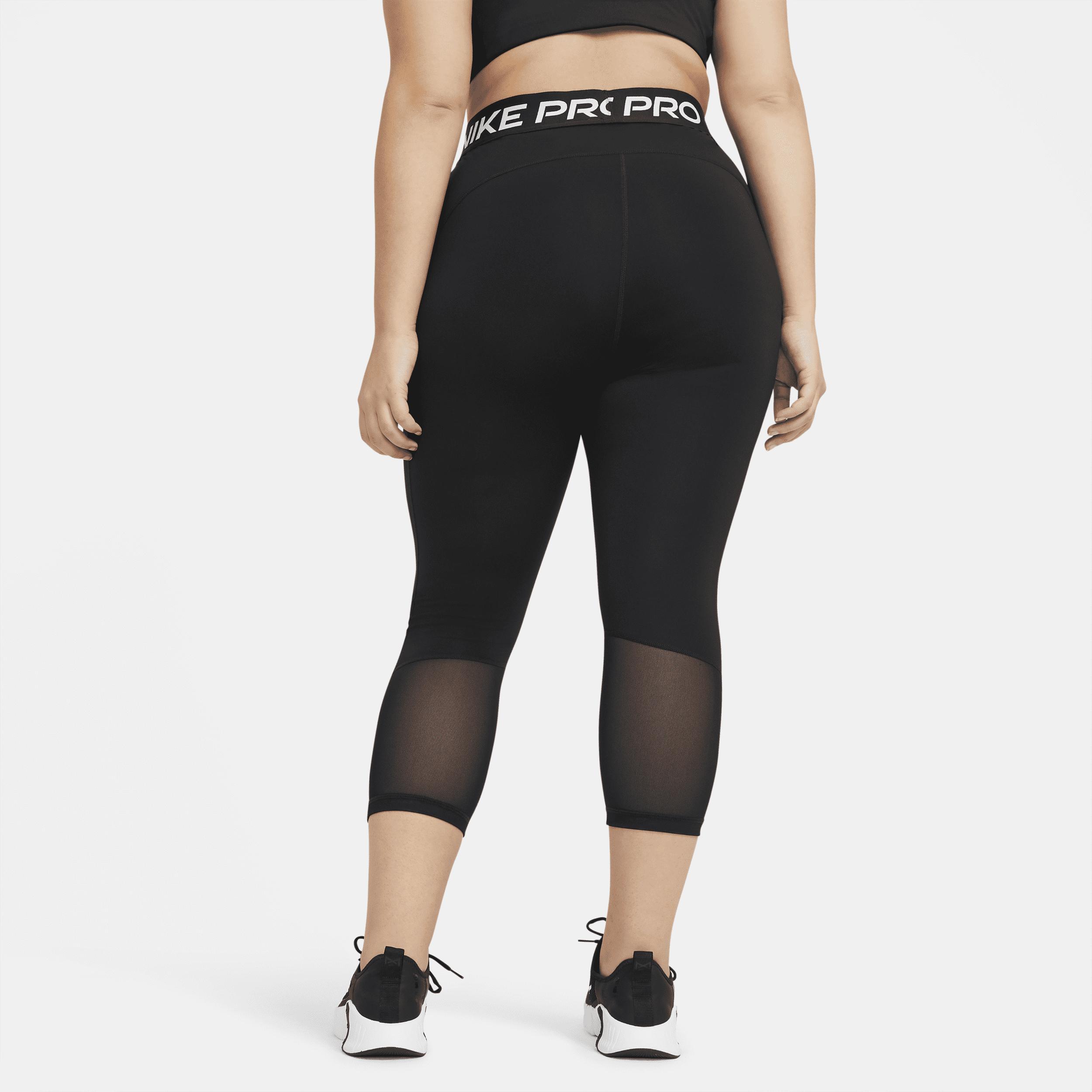 Women's Nike Pro Mid-Rise Crop Mesh-Panel Leggings Product Image