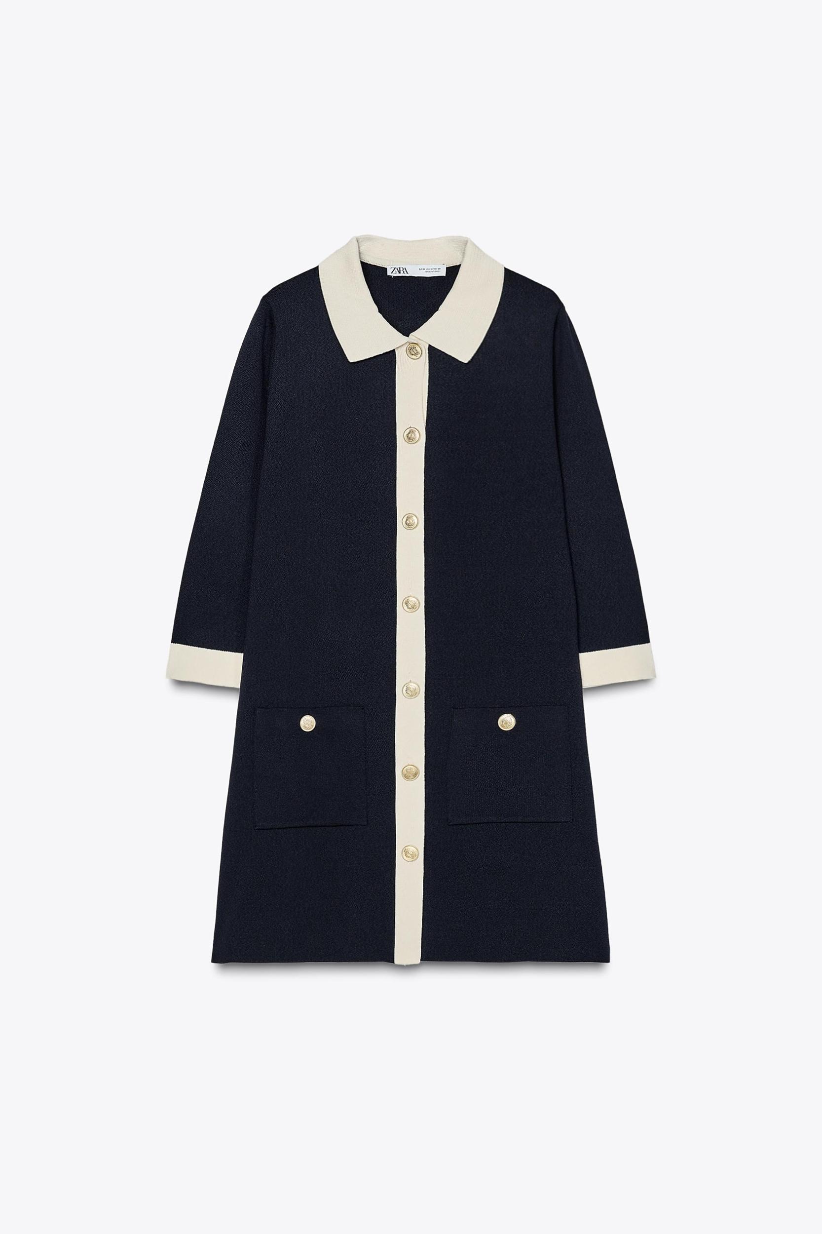 Short Knit Dress with Gold Buttons Product Image