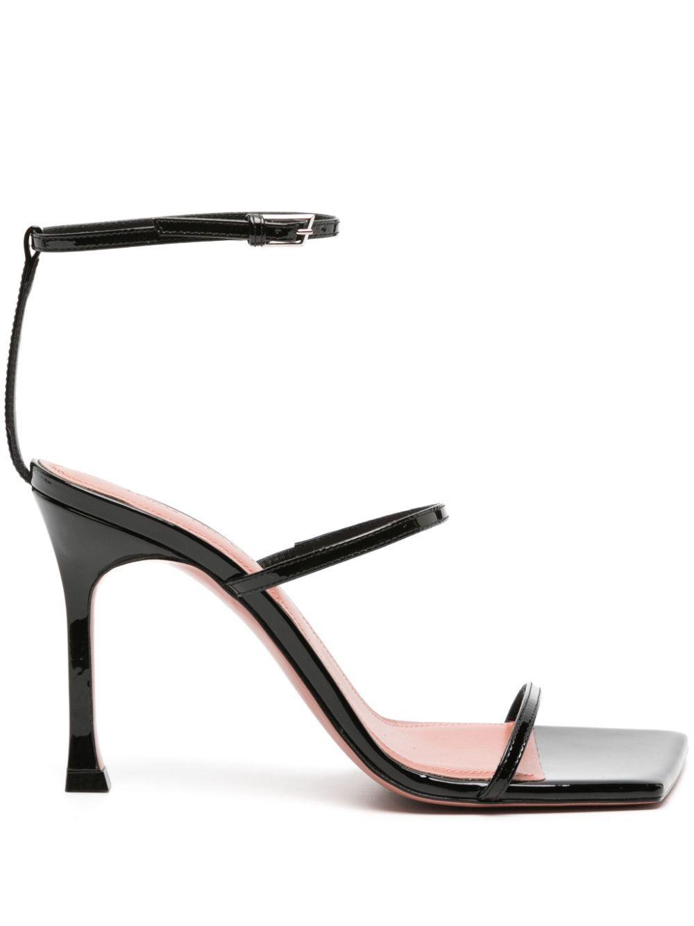 AMINA MUADDI 95mm Maya Patent Leather Sandals In Black Product Image