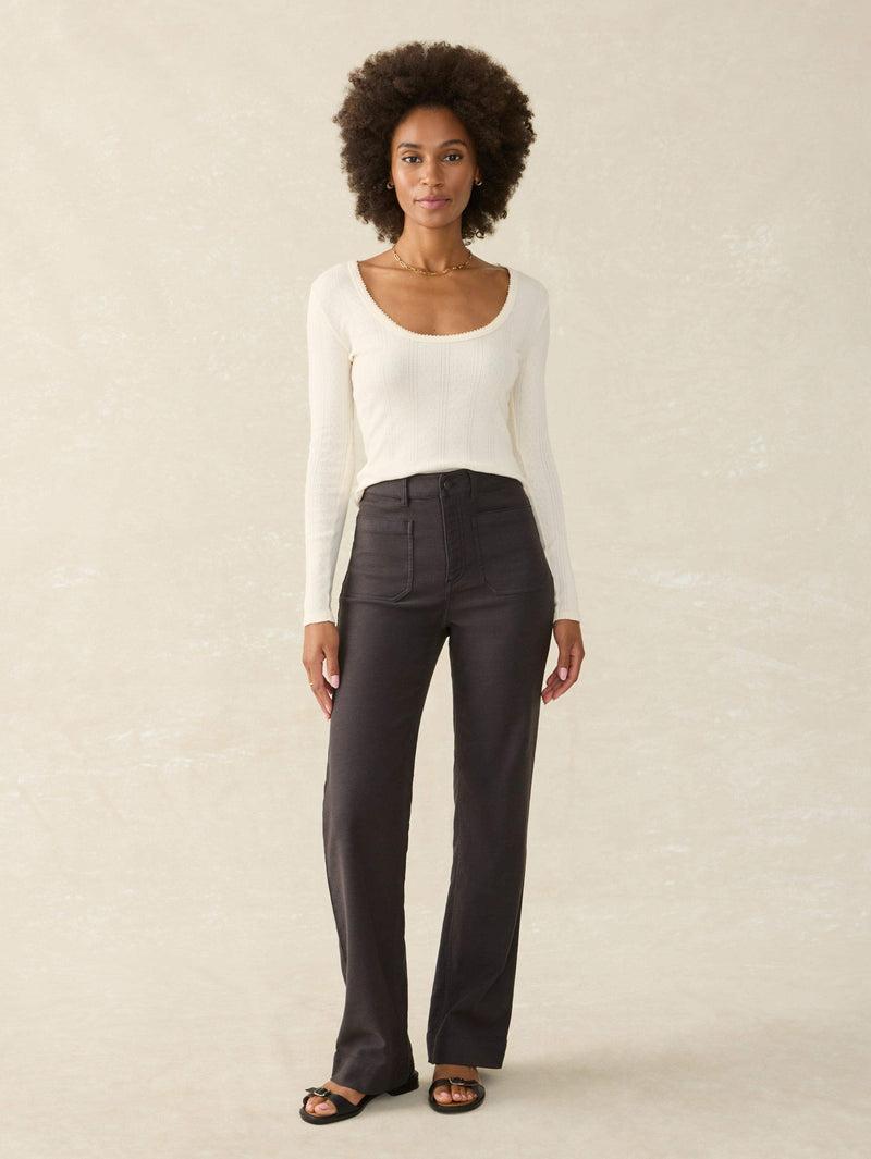 Stretch Terry Patch Pocket Pant - Washed Black Female Product Image