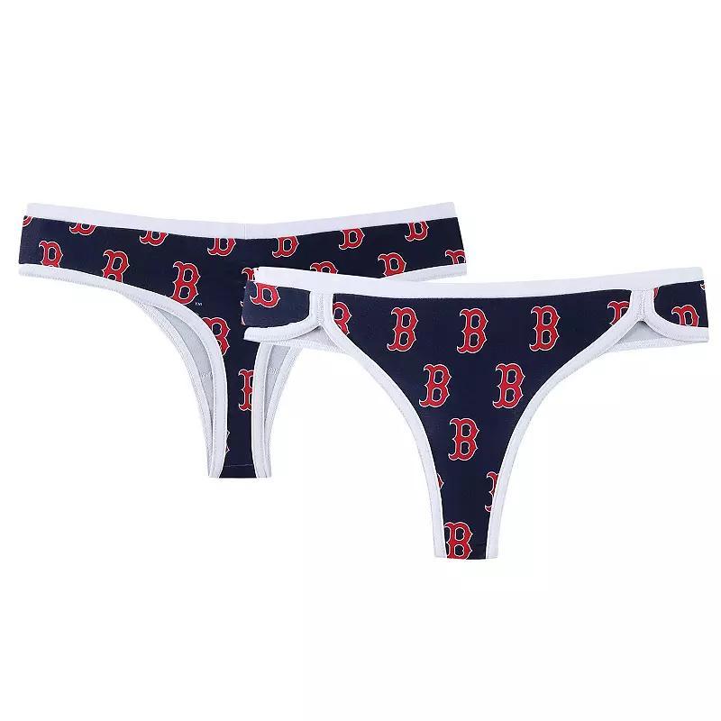 Womens Concepts Sport Boston Red Sox 2-Pack Allover Print Knit Thong Set Blue Product Image