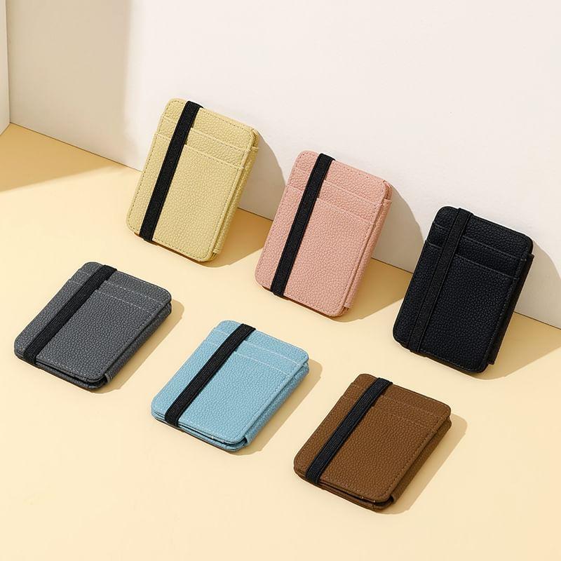 Plain Faux Leather Card Holder Product Image