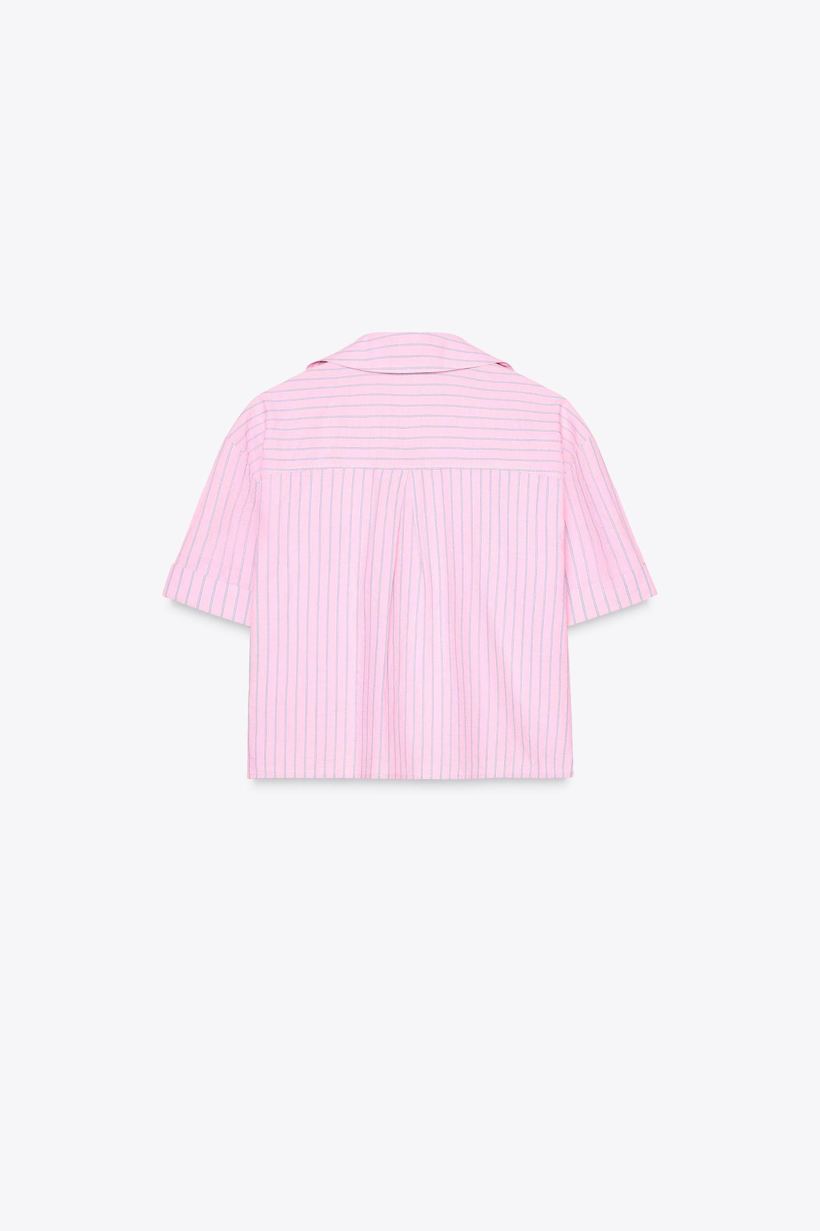 STRIPED CROP SHIRT Product Image
