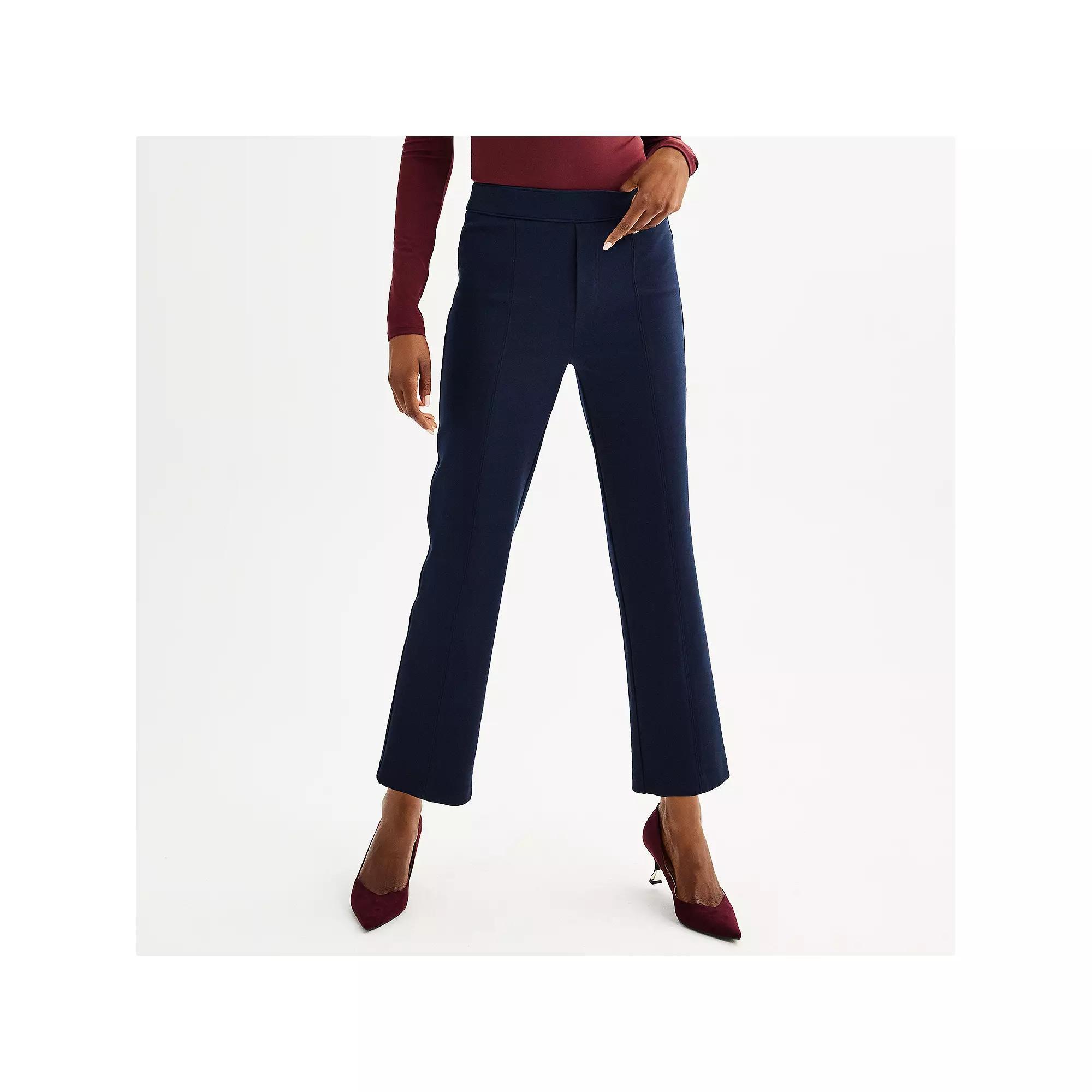 Women's Nine West High Rise Slim-Straight Ponte Pants, Size: XXL, Mineral Black Product Image