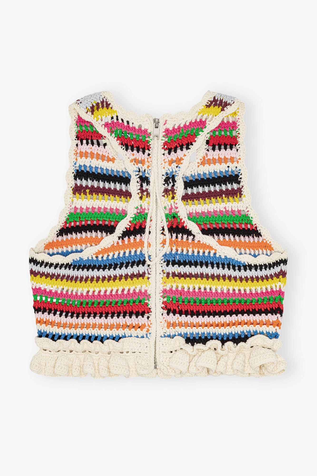 Multicolour Crochet Frill Top Product Image