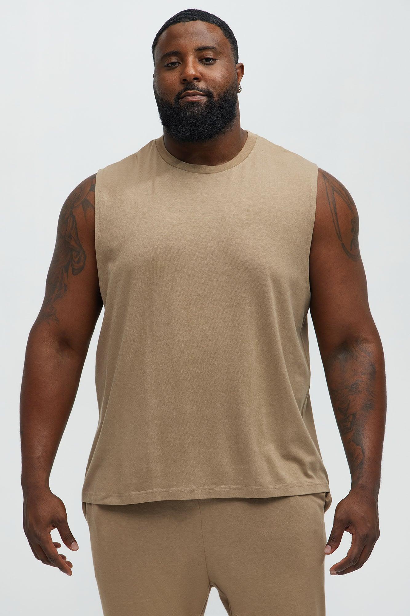Essential Modal Lounge Sleeveless Muscle Tee - Taupe Product Image