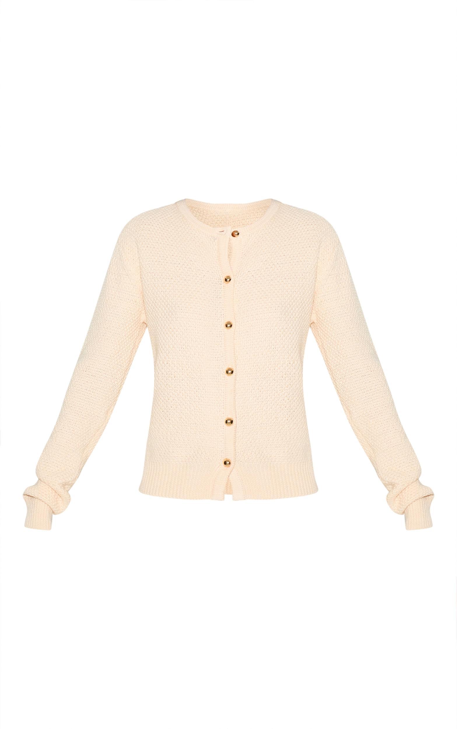 Cream Knitted Cardigan Product Image