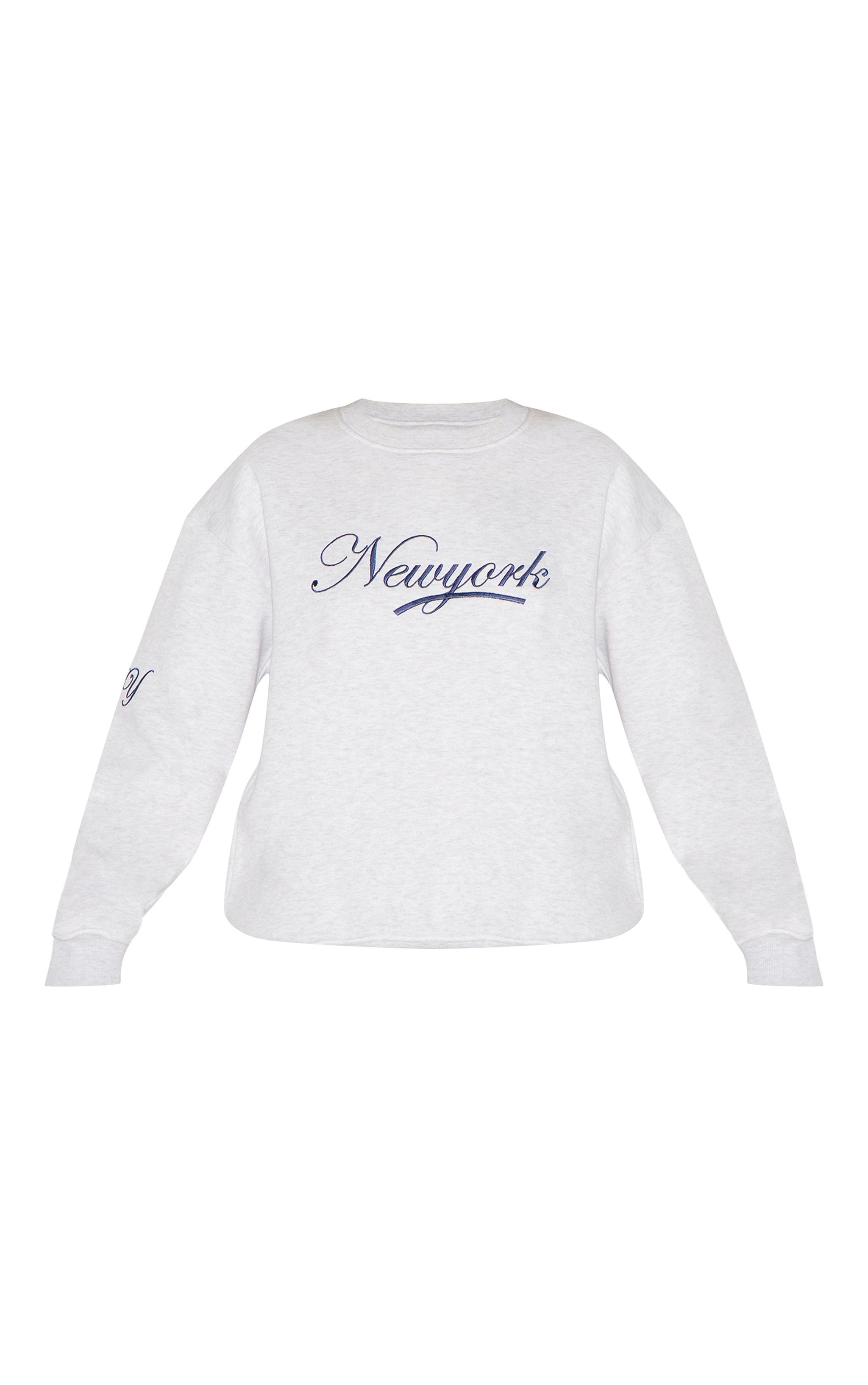  Ash Grey New York Embroidered Boxy Sweat Product Image