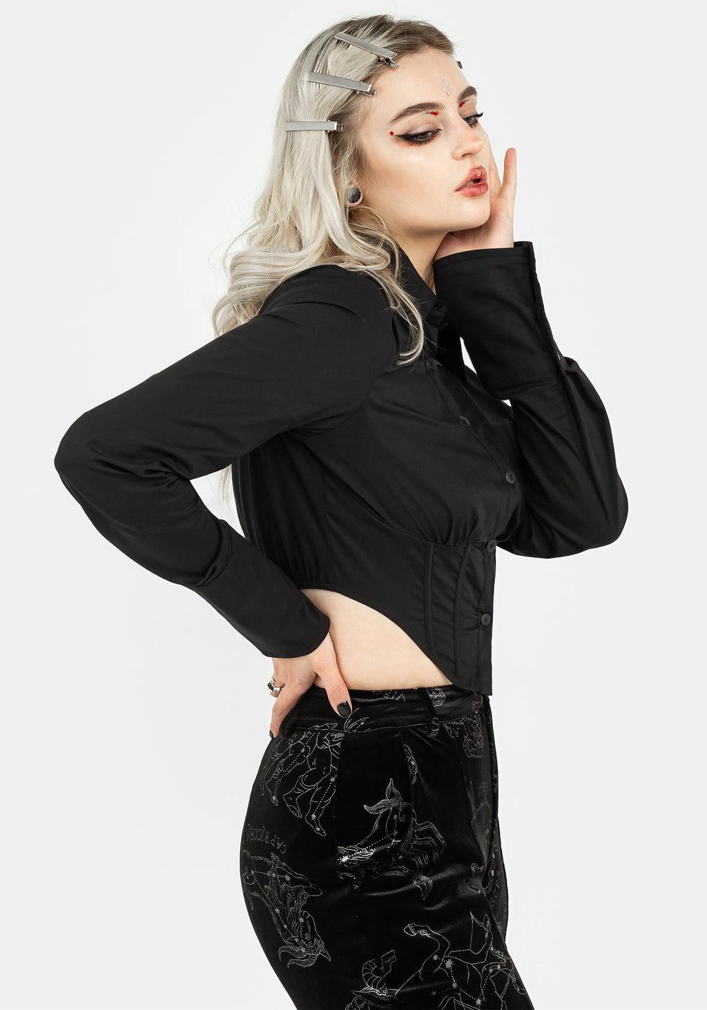 Ingram Collared Corset Shirt Product Image