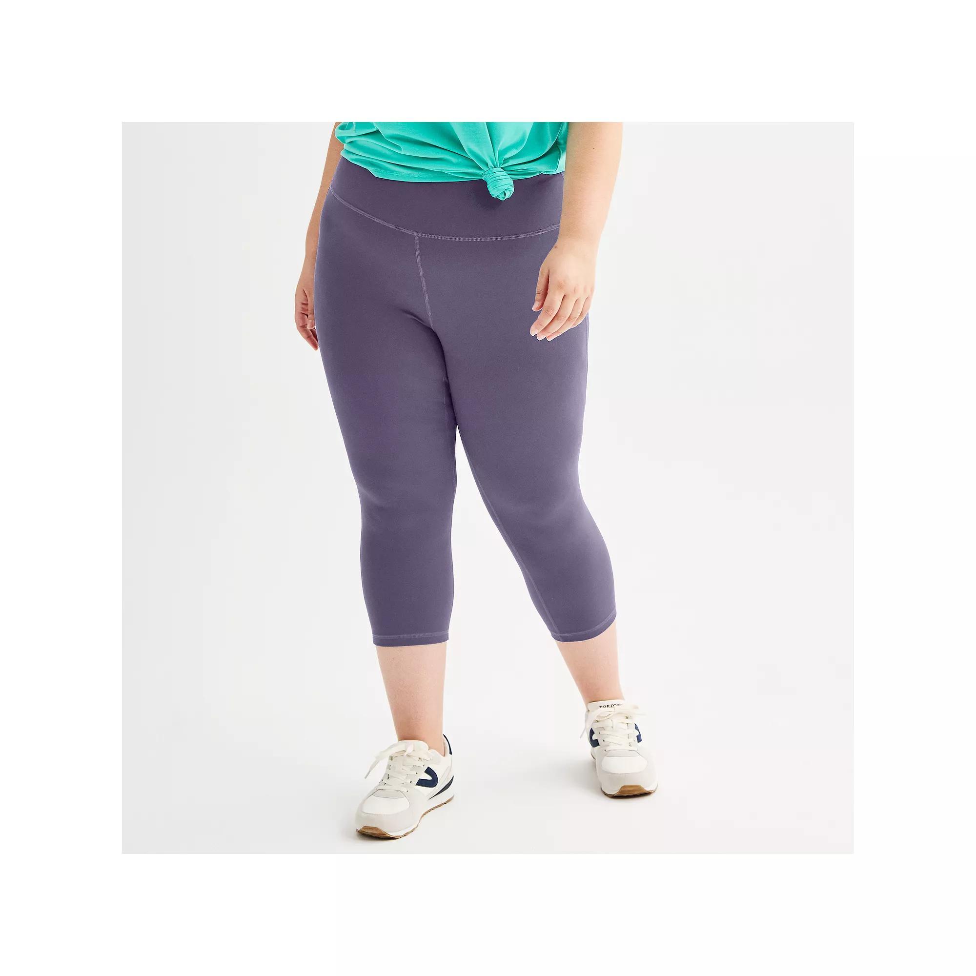 Plus Size Tek Gear® Essential Soft Capri Leggings, Women's, Size: 4XL, Grey Product Image