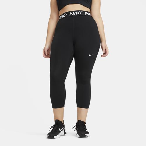 Women's Nike Pro Mid-Rise Crop Mesh-Panel Leggings Product Image