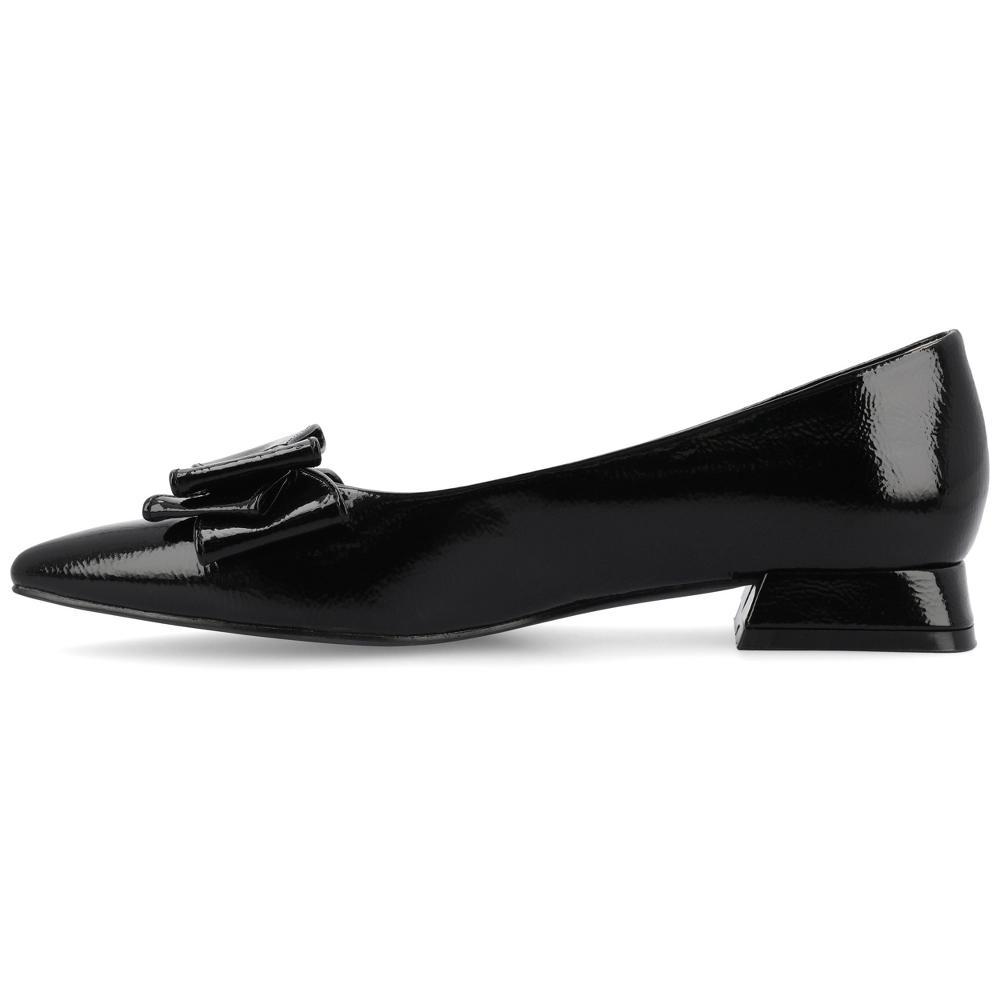 Journee Collection Womens Ophelia Tru Comfort Foam Slip On Pointed Toe Flats, 6.5 Patent/Black Product Image