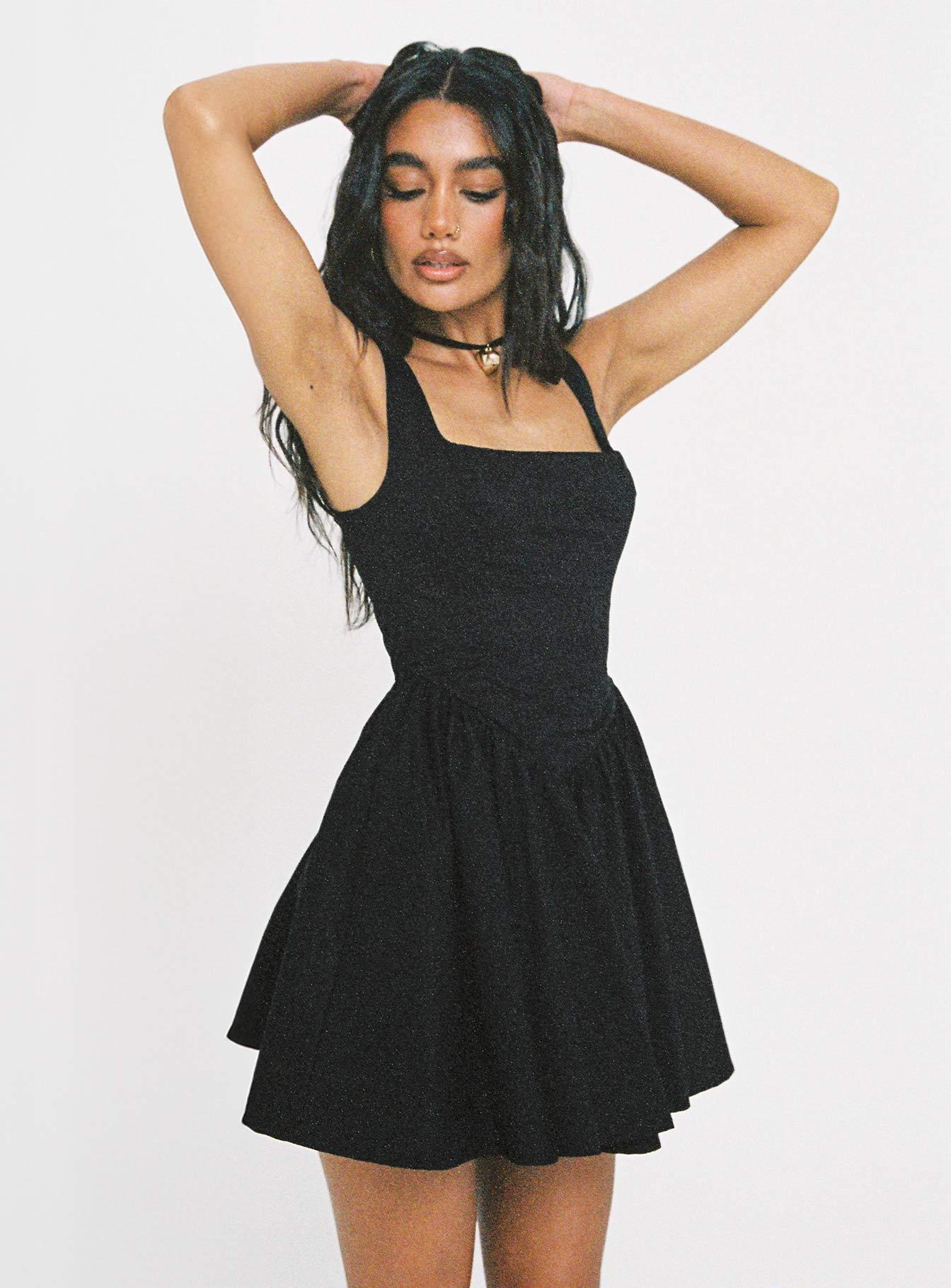 Straplie Mini Dress Black Product Image