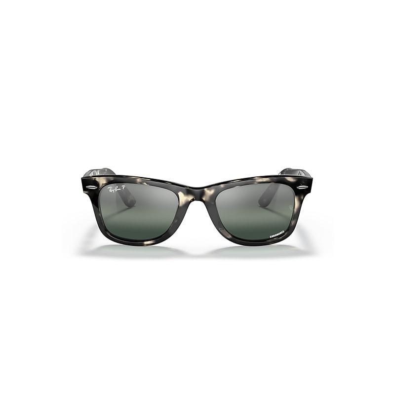 Ray-Ban Original Wayfarer Chromance Sunglasses Frame Silver Lenses Polarized Product Image